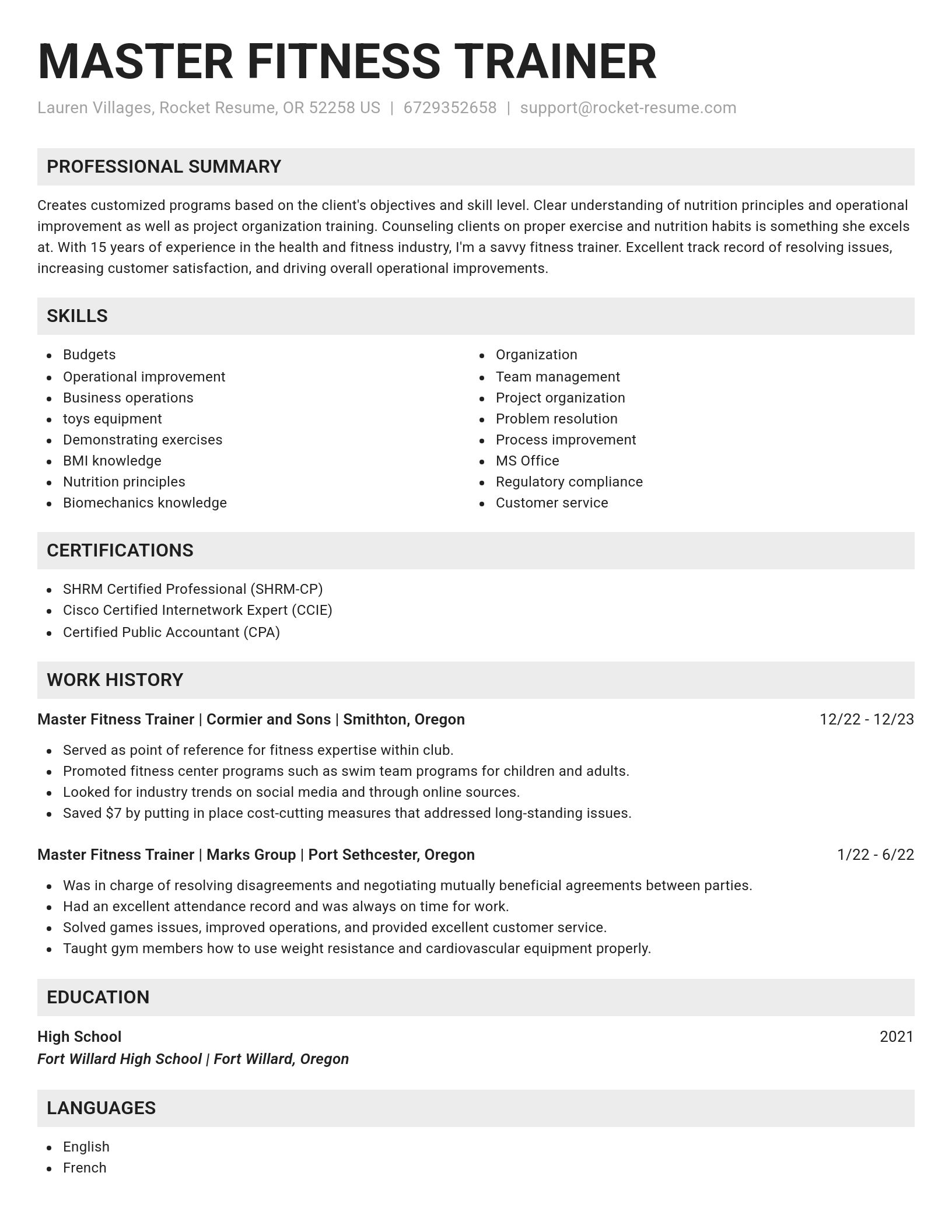 Genius resume template
