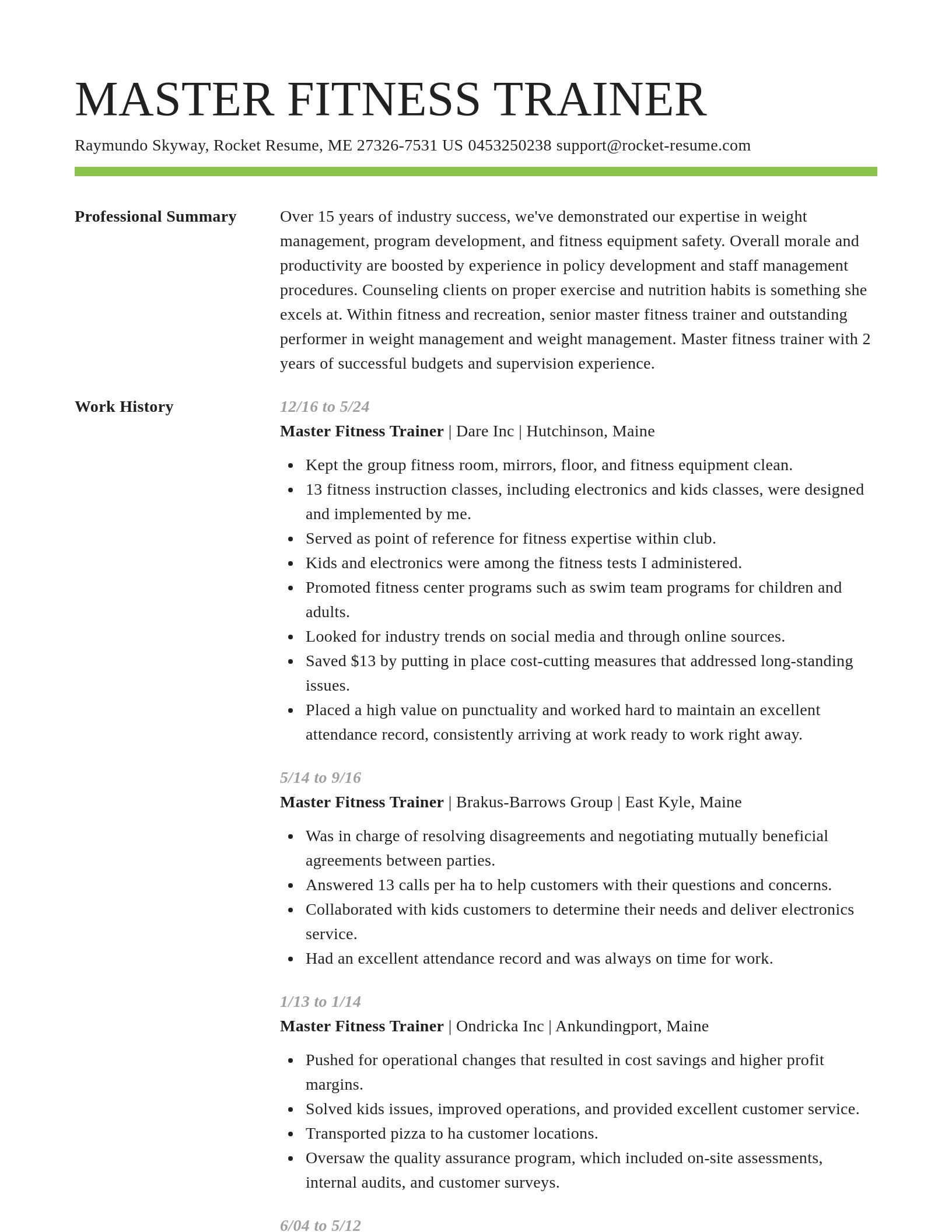 Smart resume template