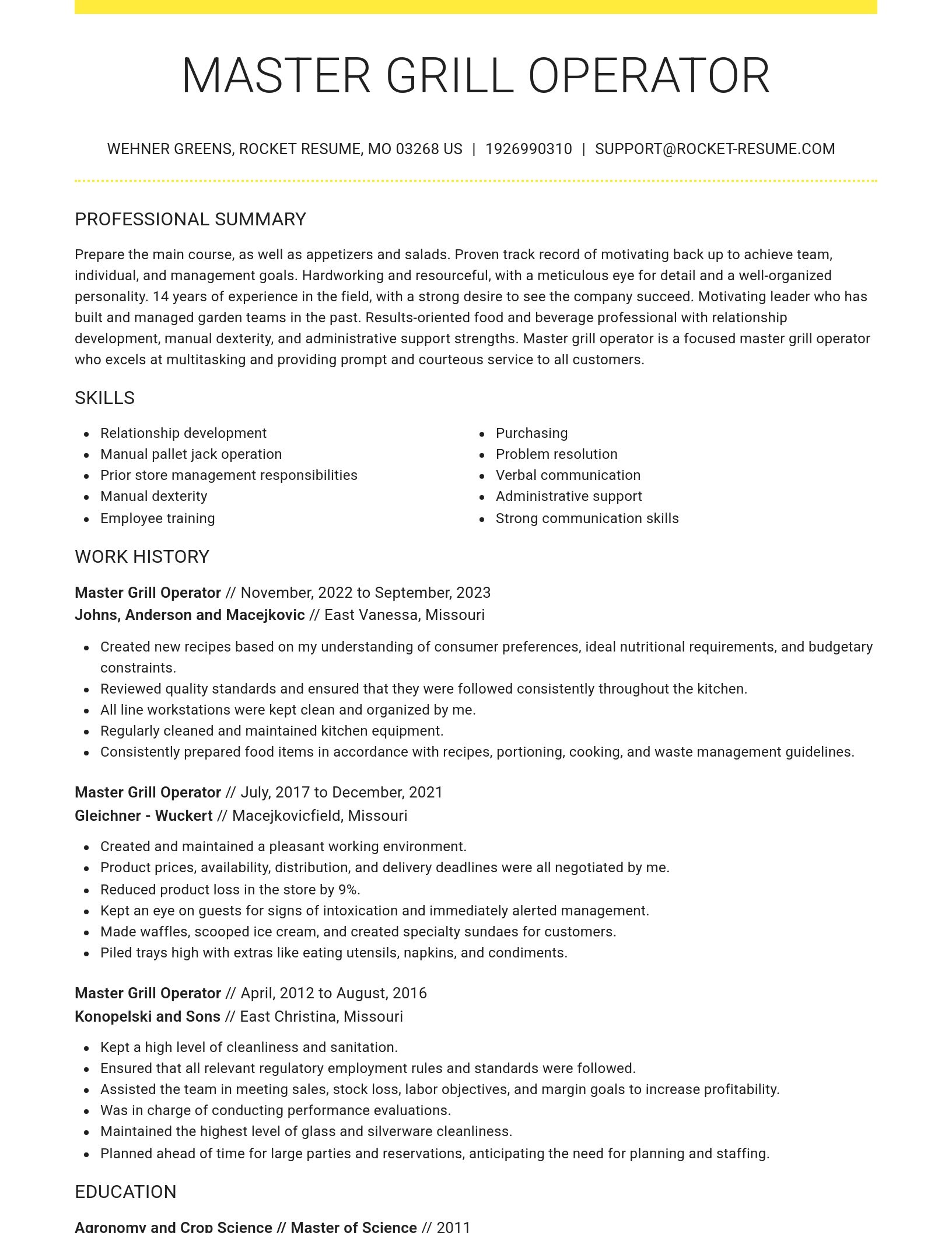Grand resume template