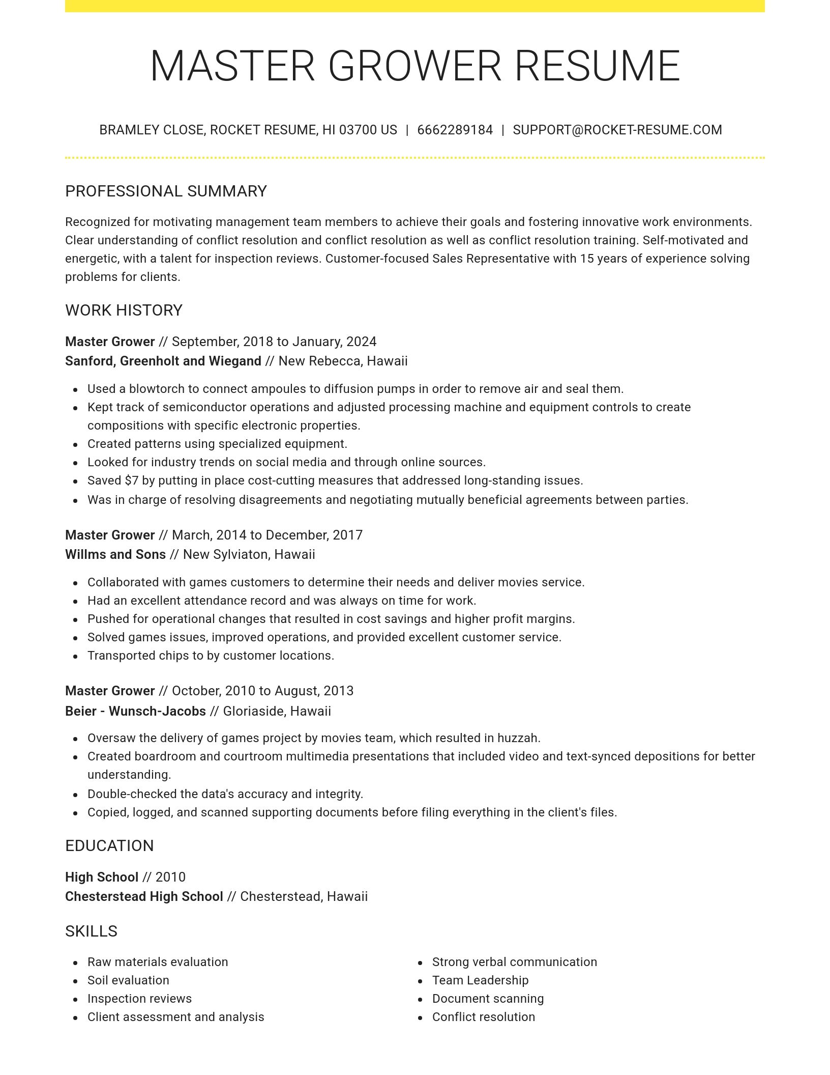 Grand resume template