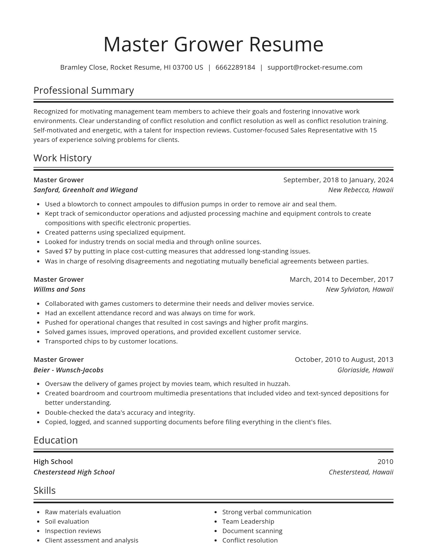Spotlight resume template