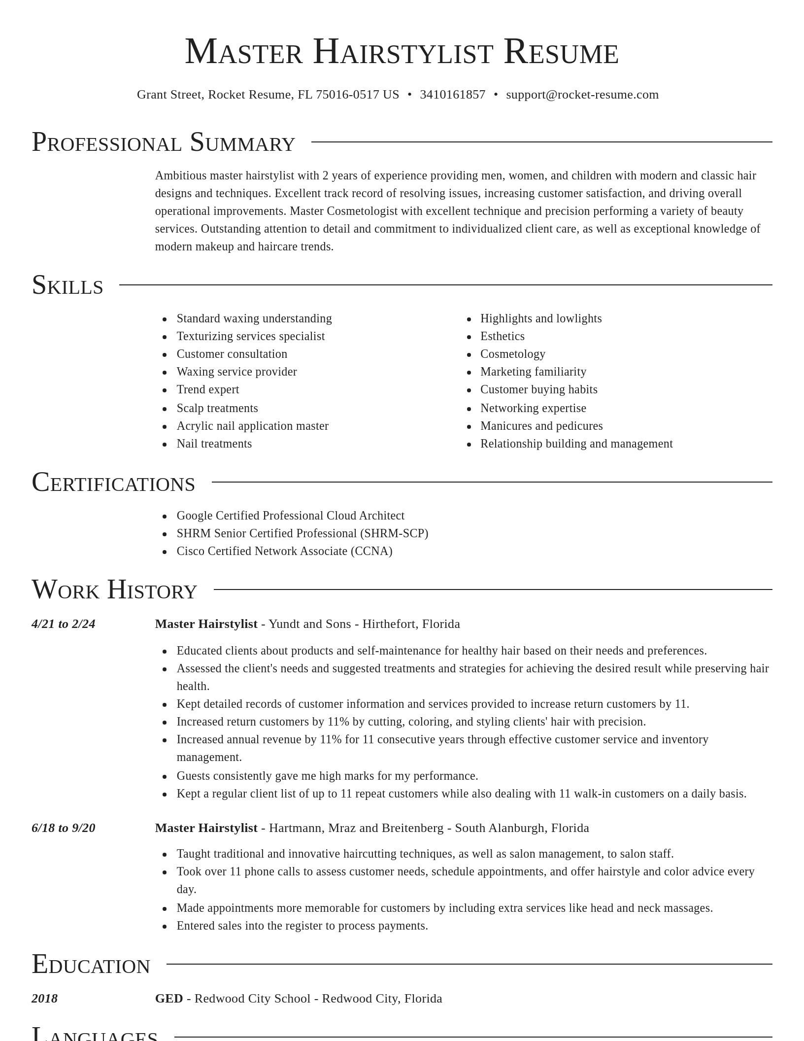 Director resume template