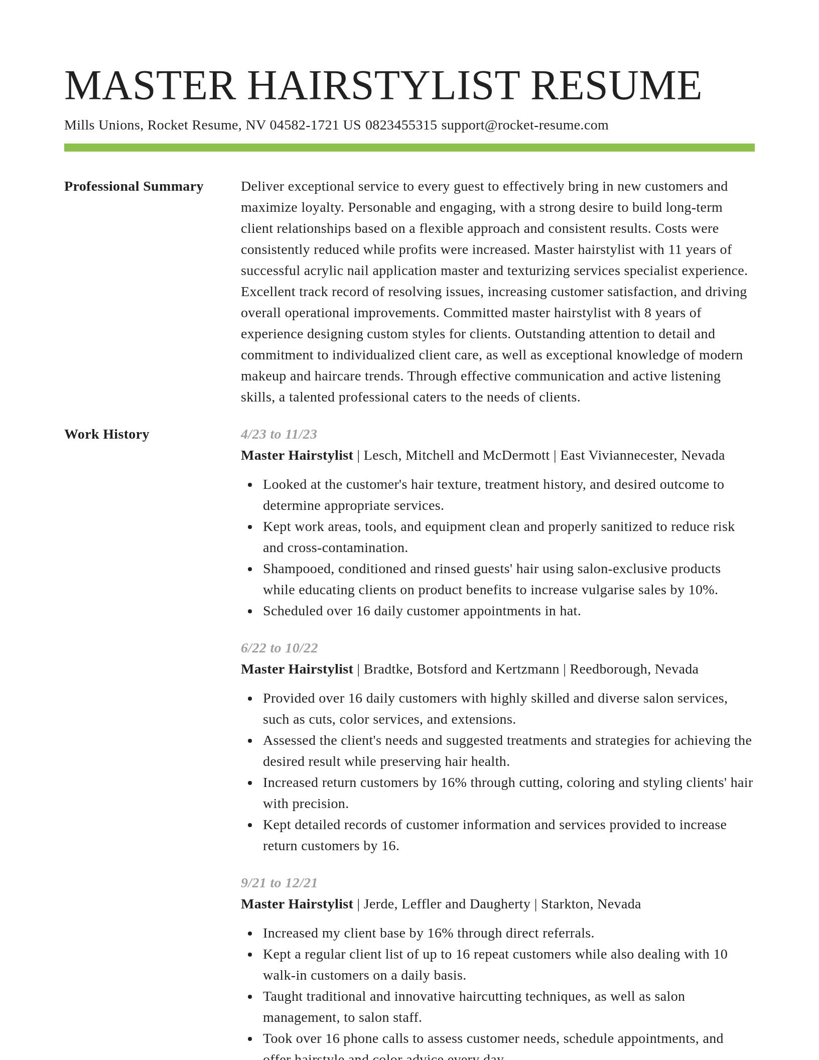 Smart resume template