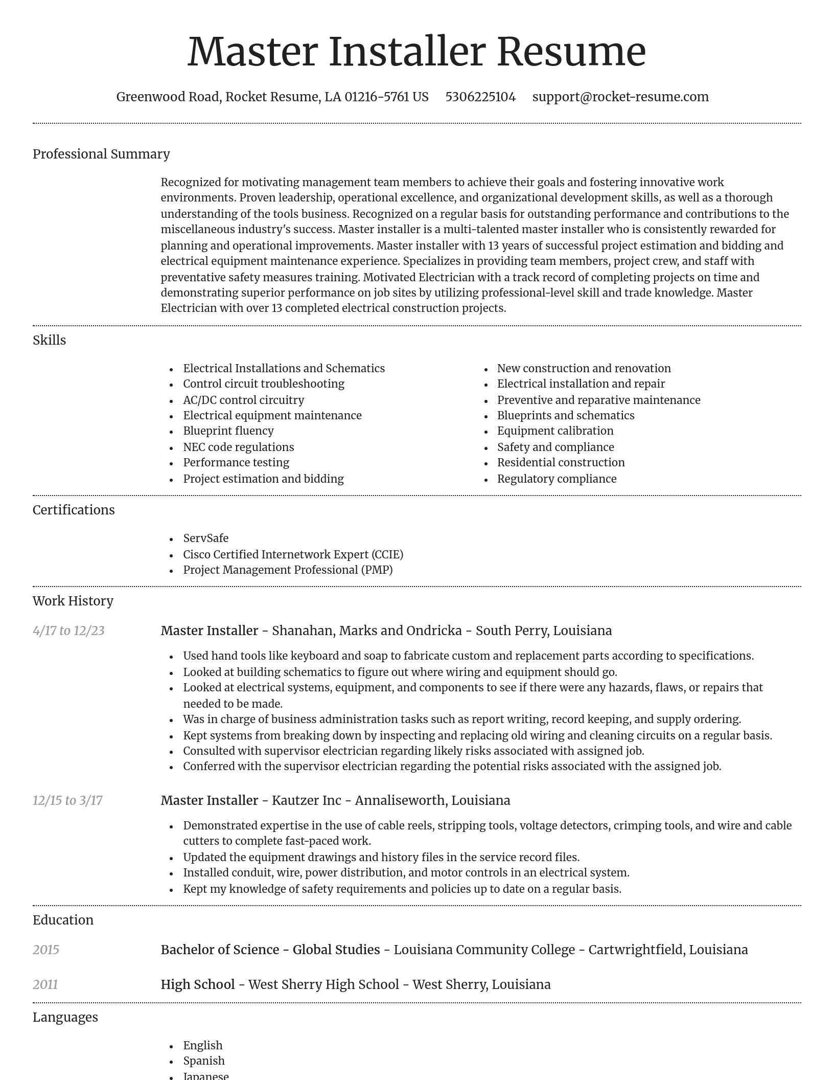 Dignified resume template
