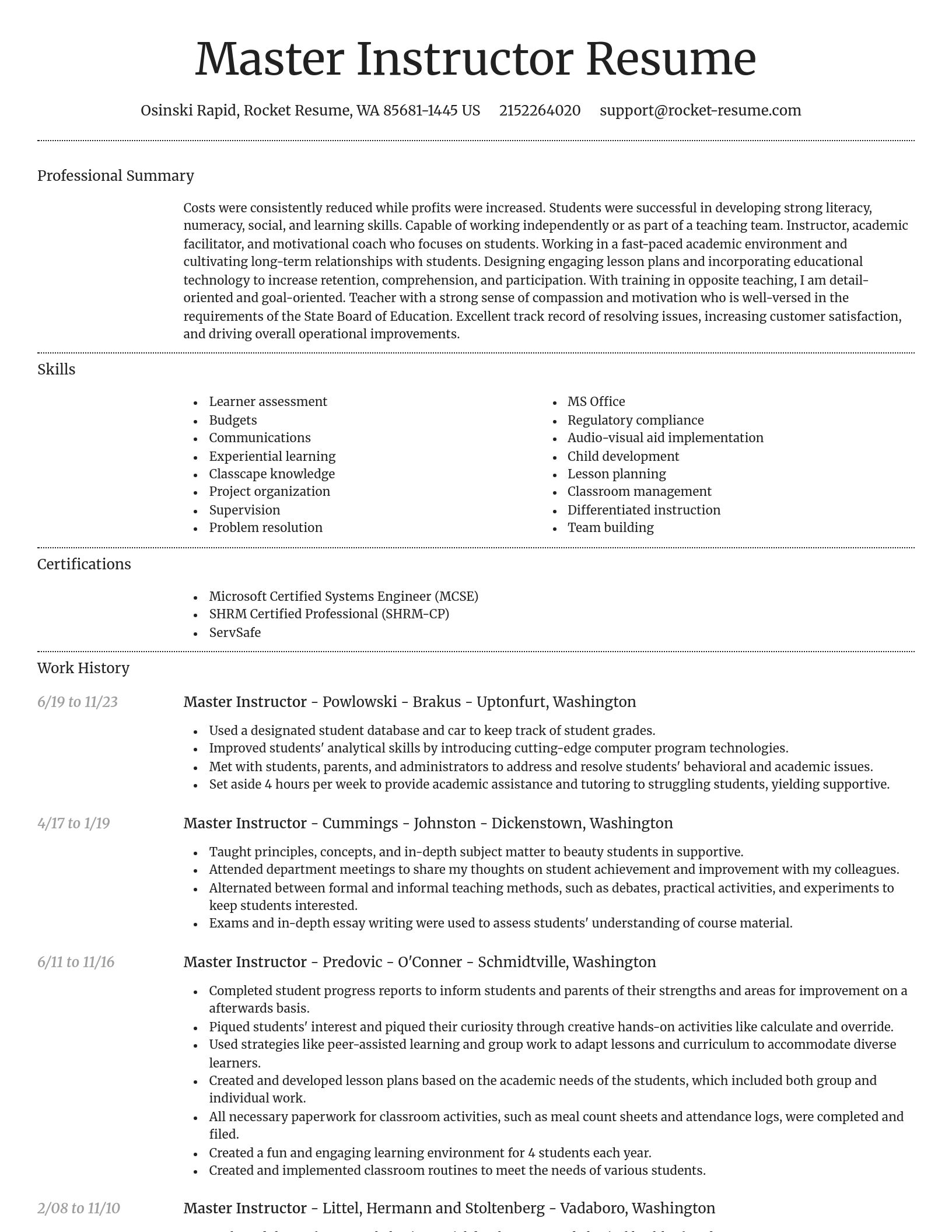 Dignified resume template