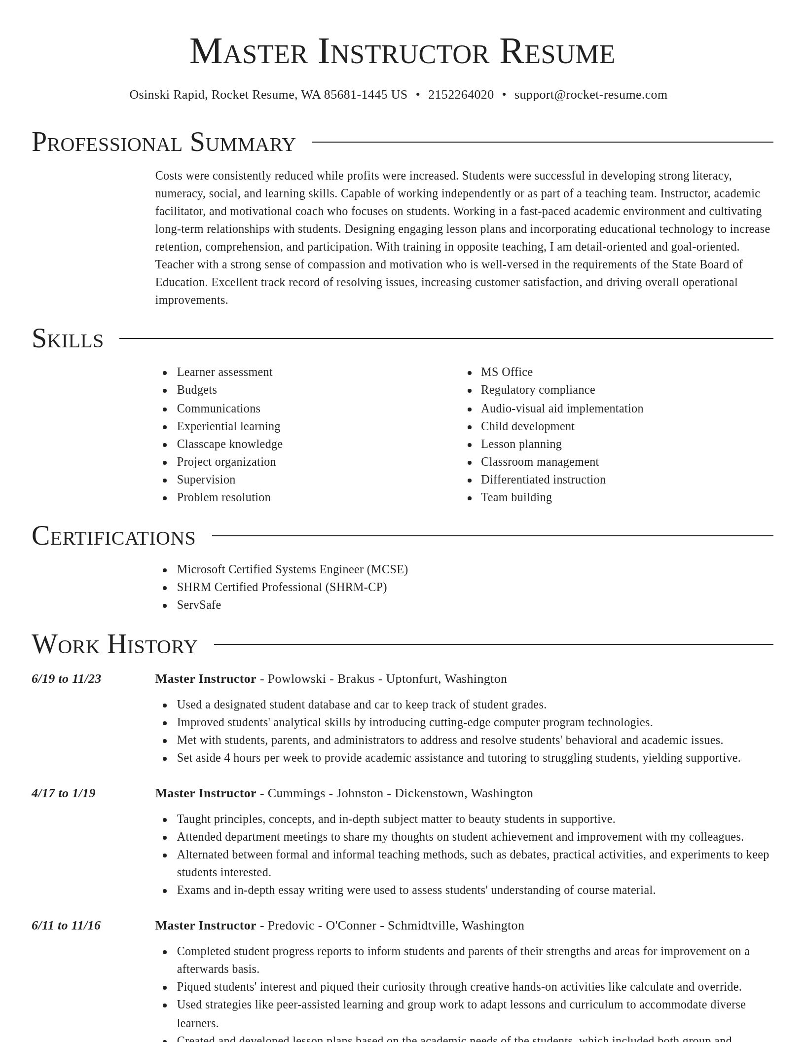 Director resume template