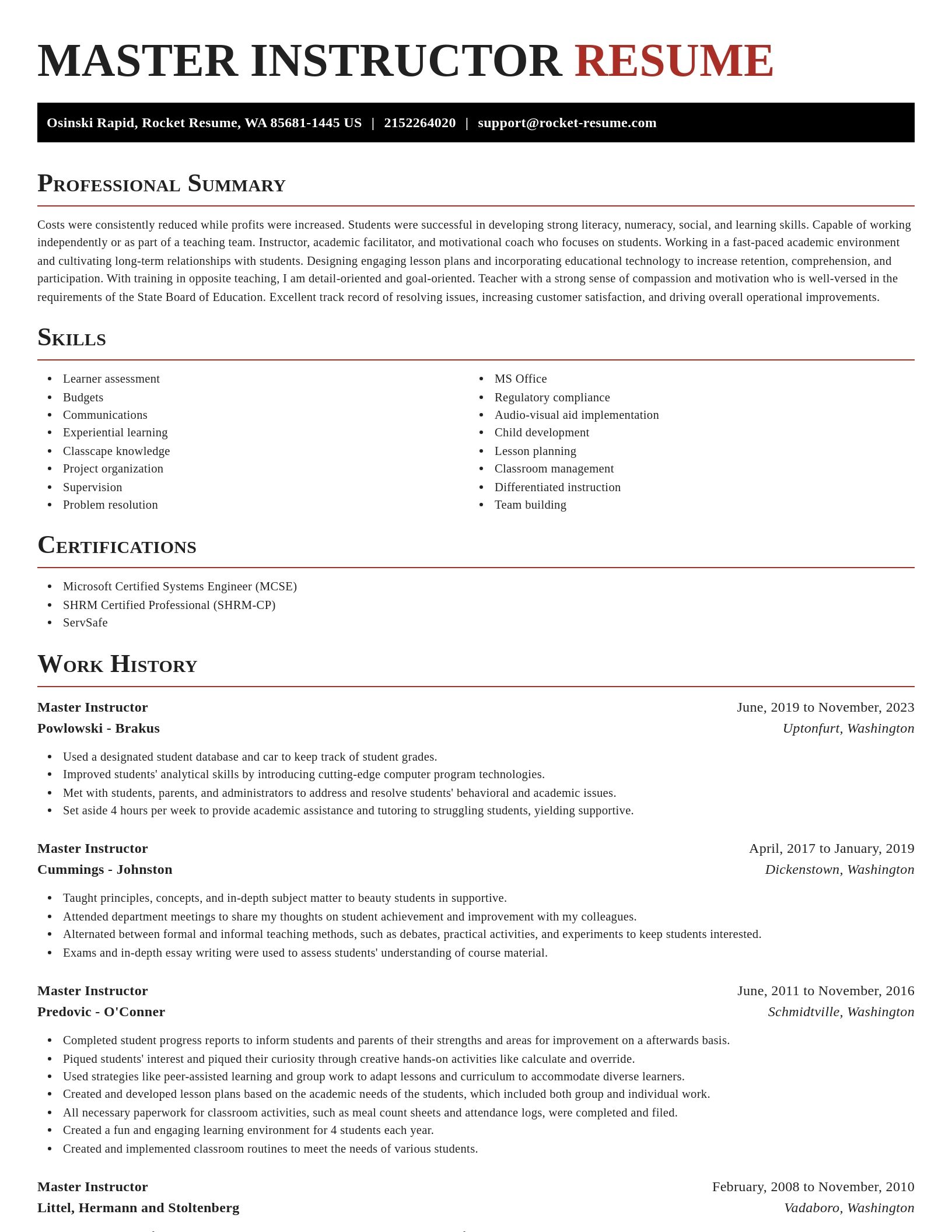 Exquisite resume template