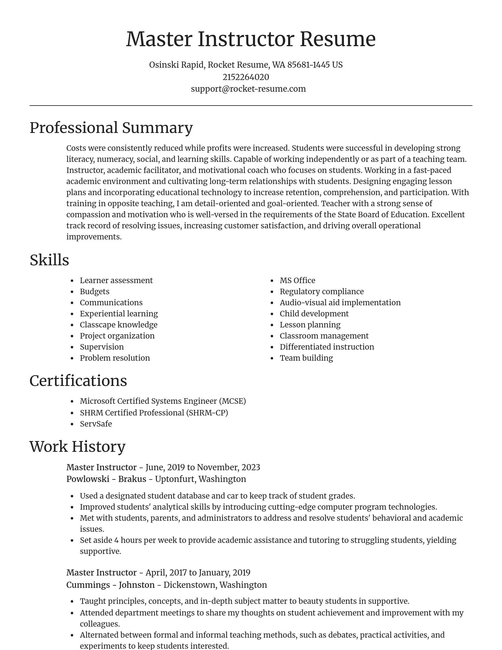 Focal Point resume template