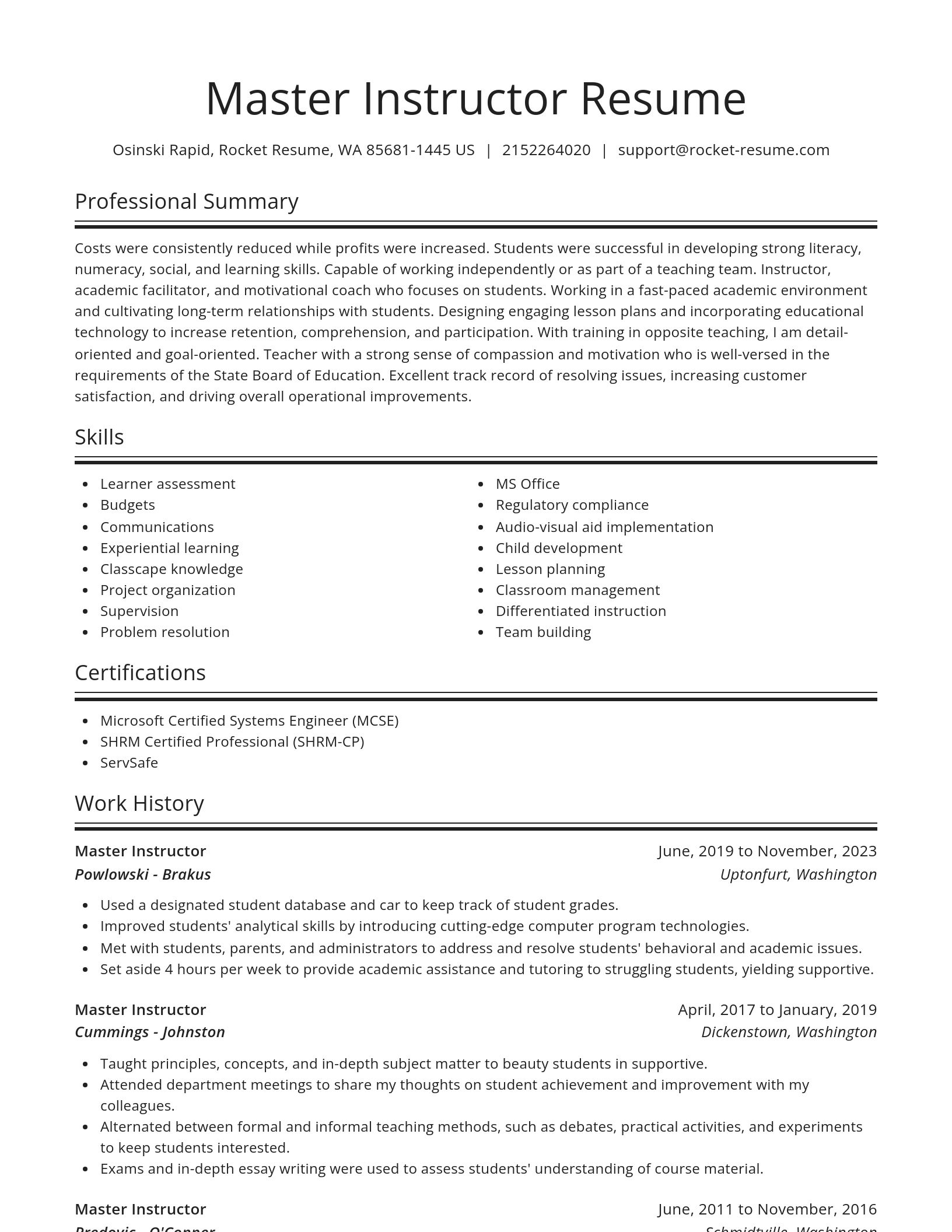 Spotlight resume template