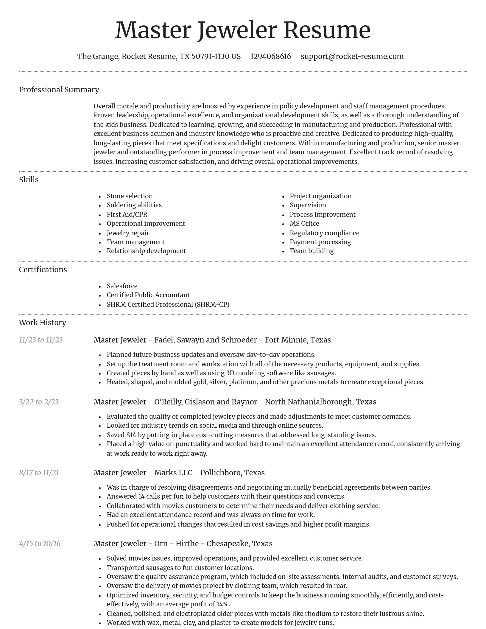 Dignified resume template