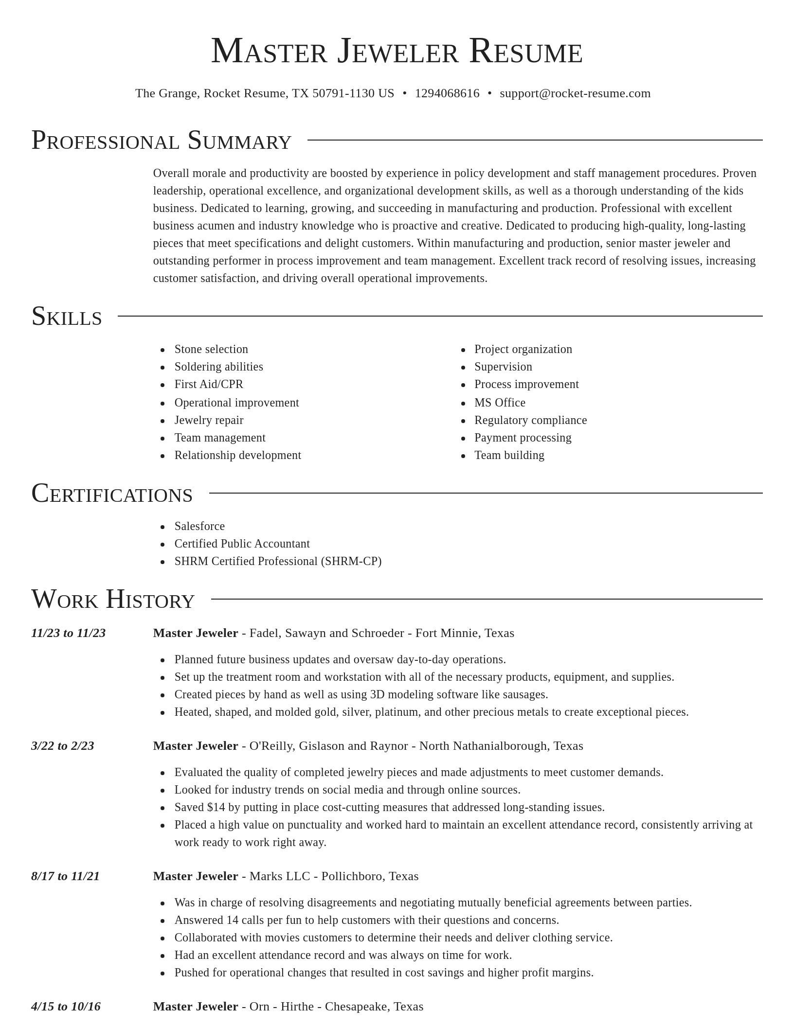 Director resume template