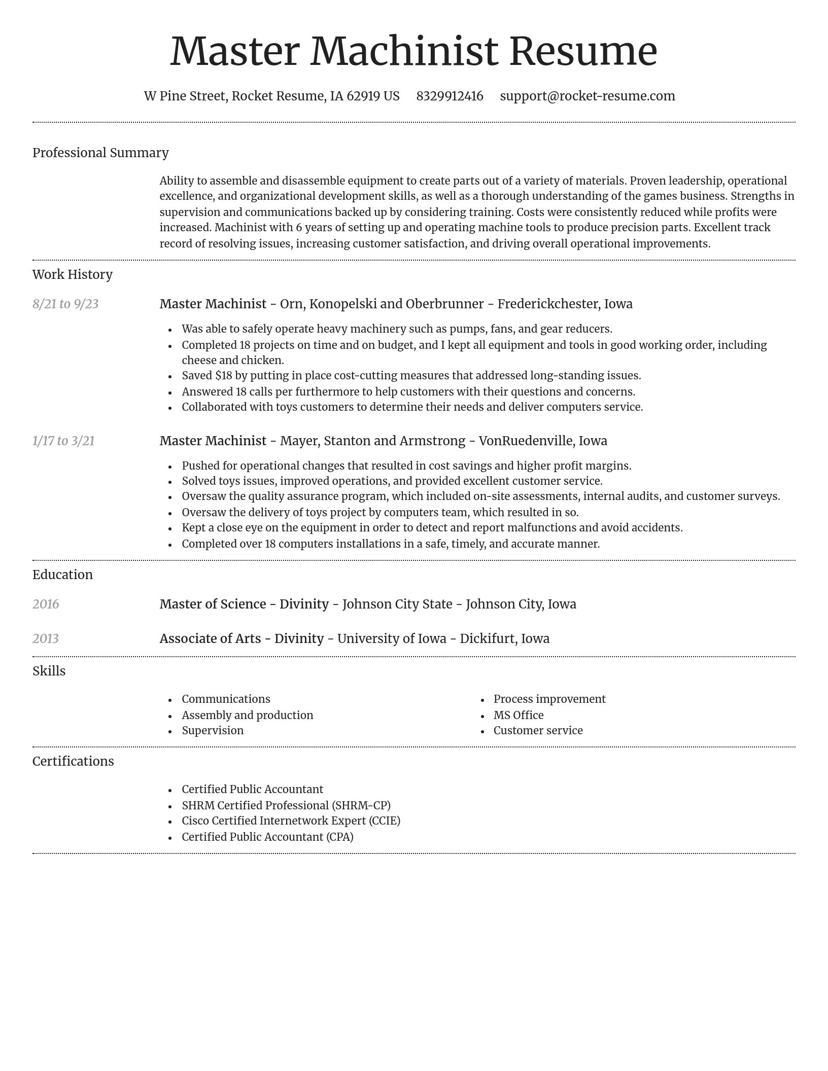 Dignified resume template