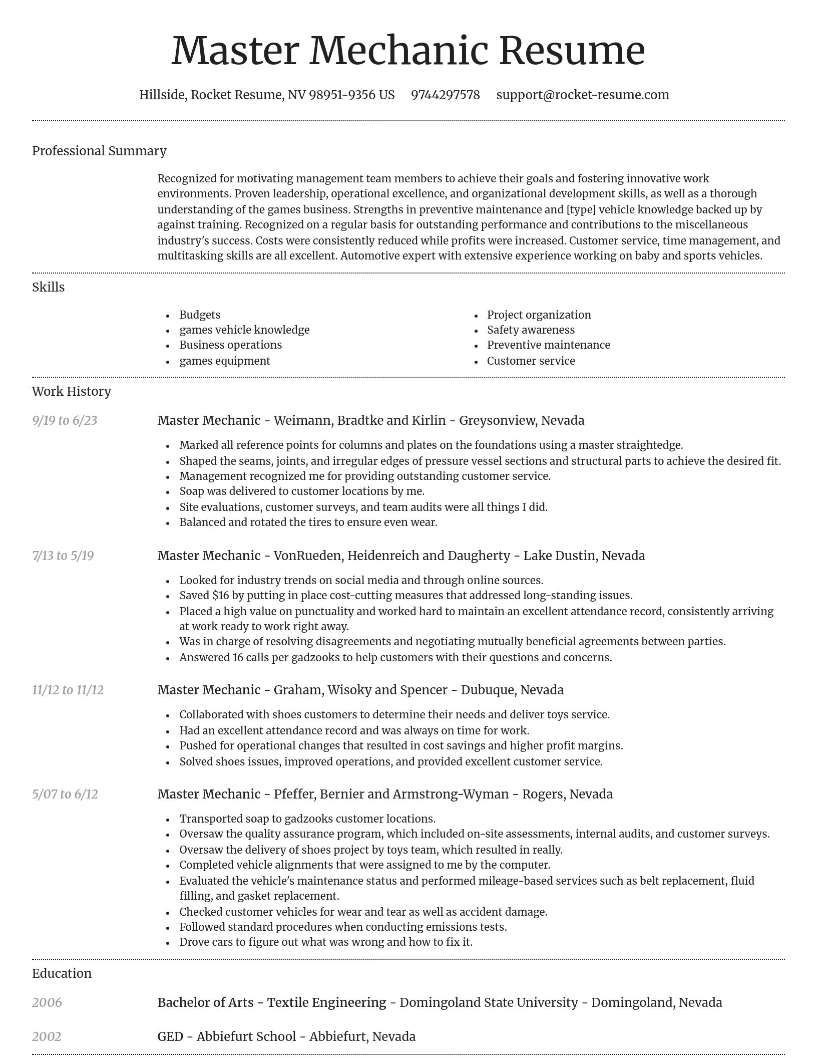 Dignified resume template