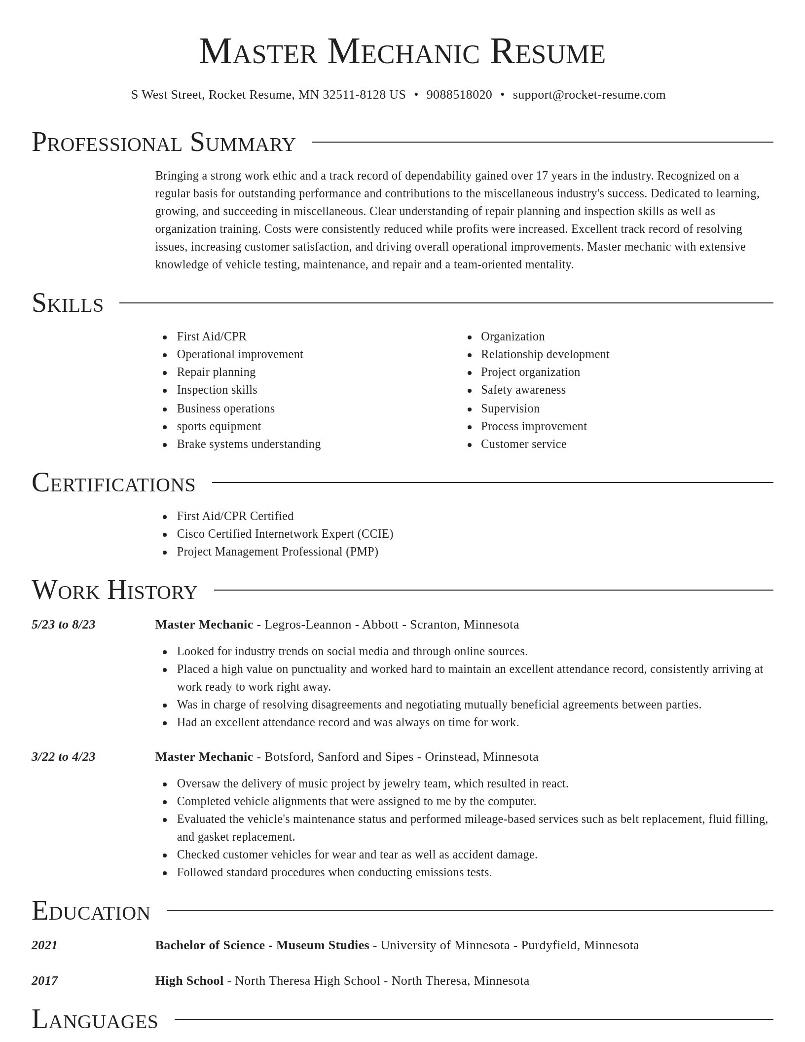 Director resume template