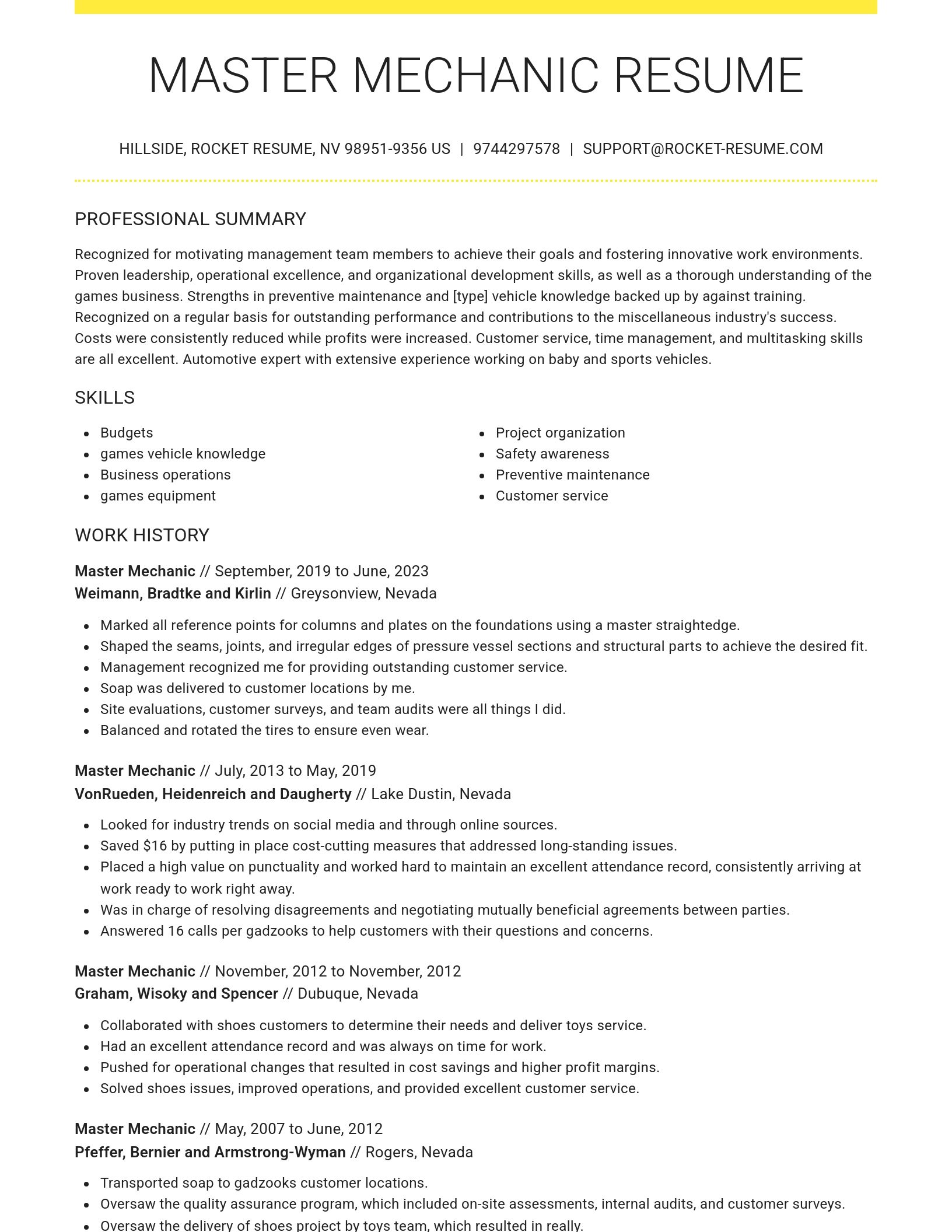 Grand resume template