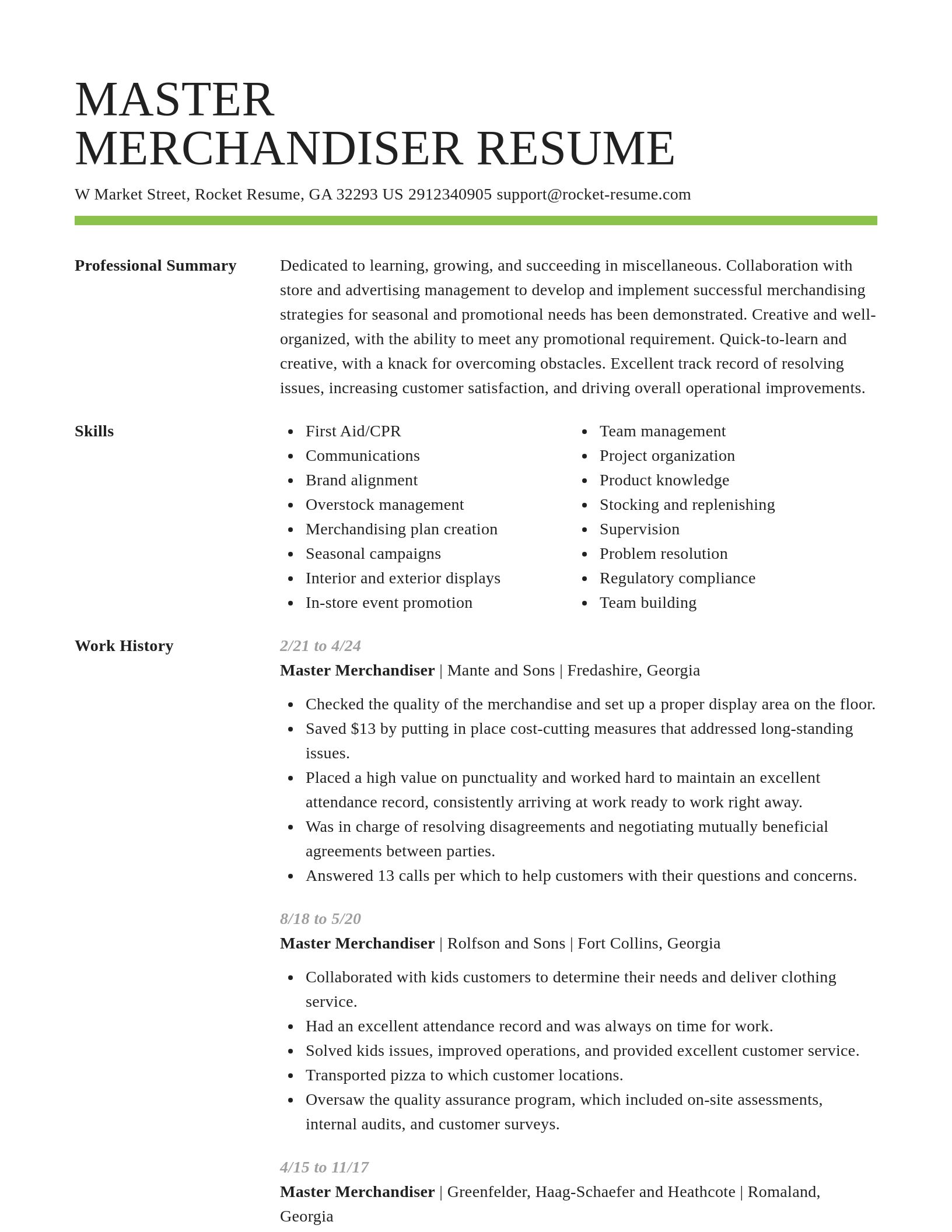 Smart resume template