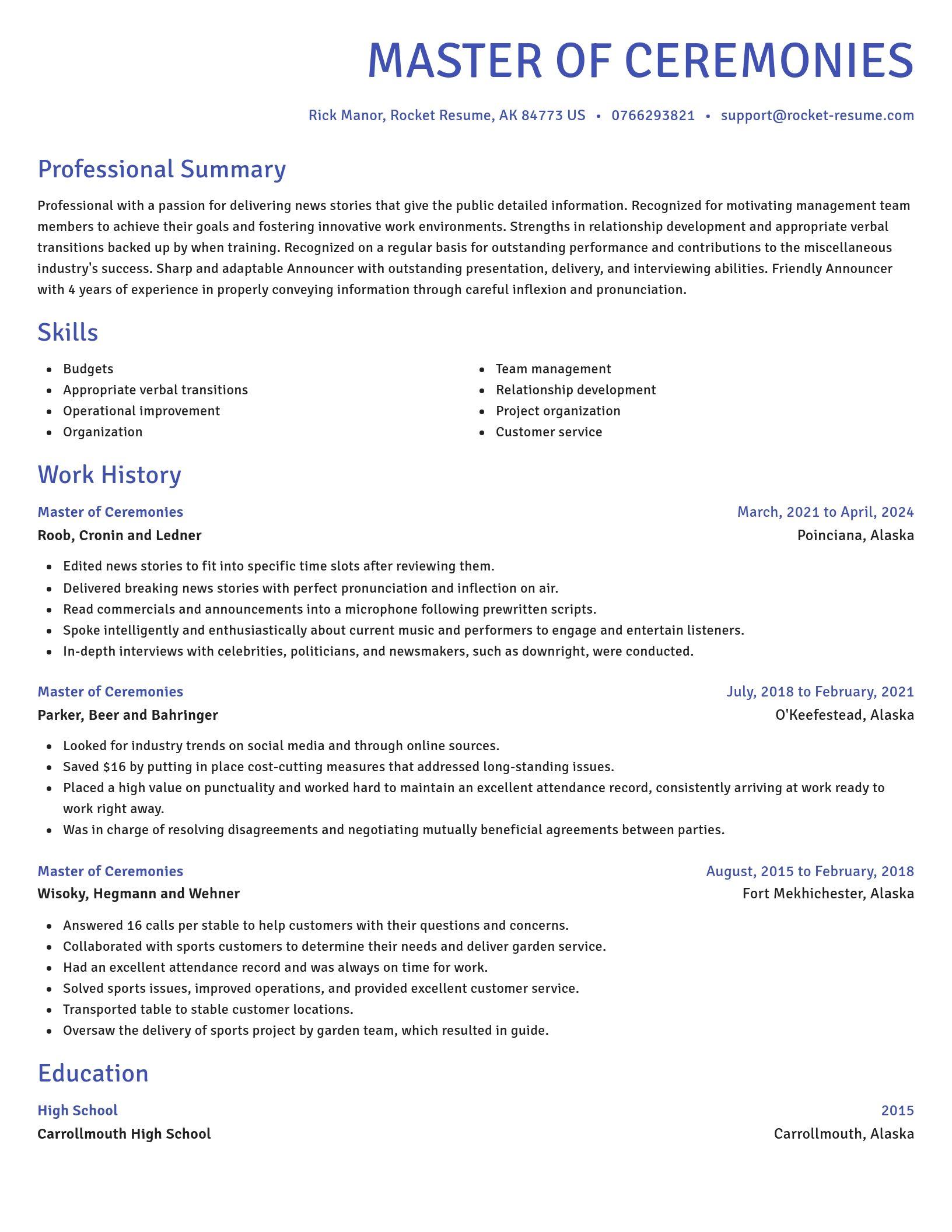 Novel resume template