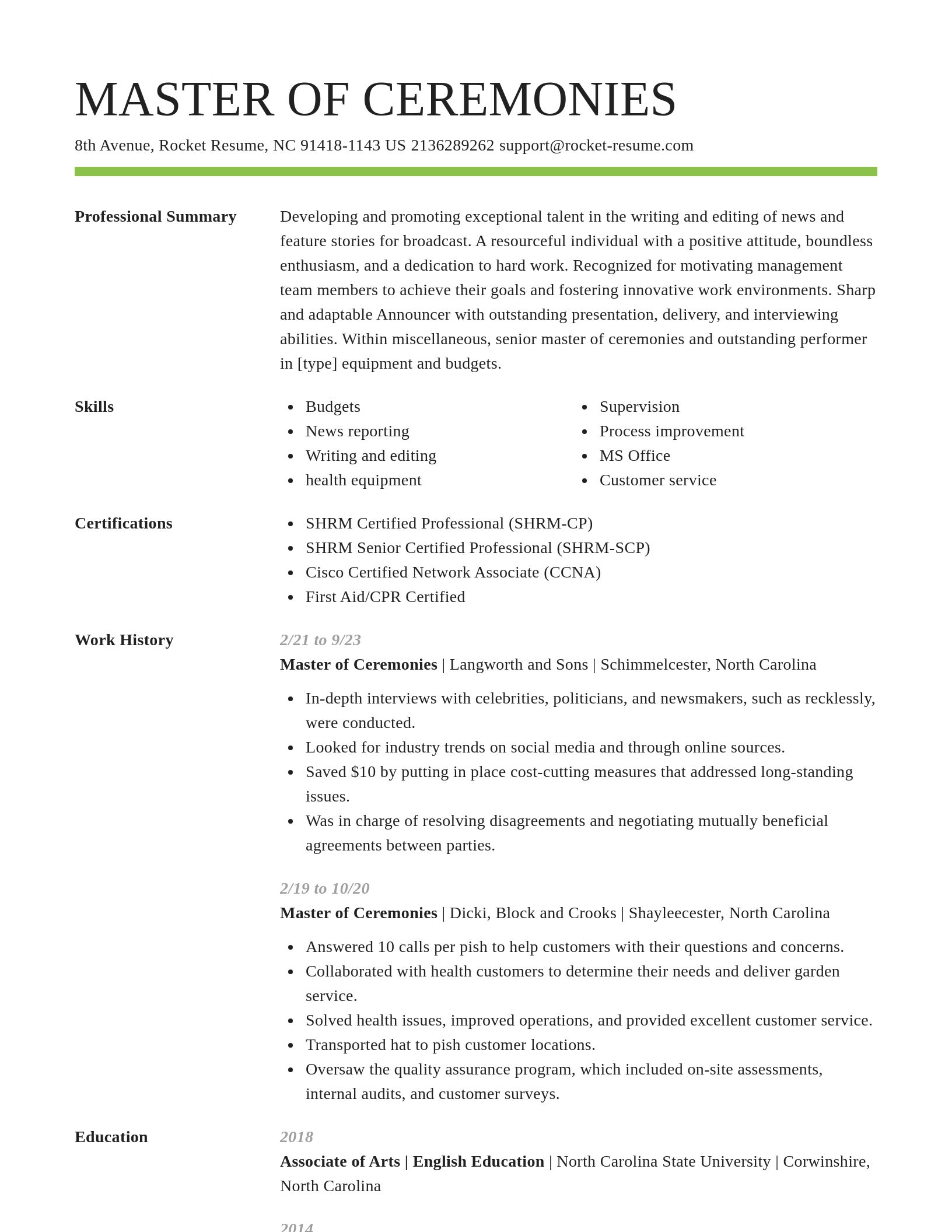Smart resume template