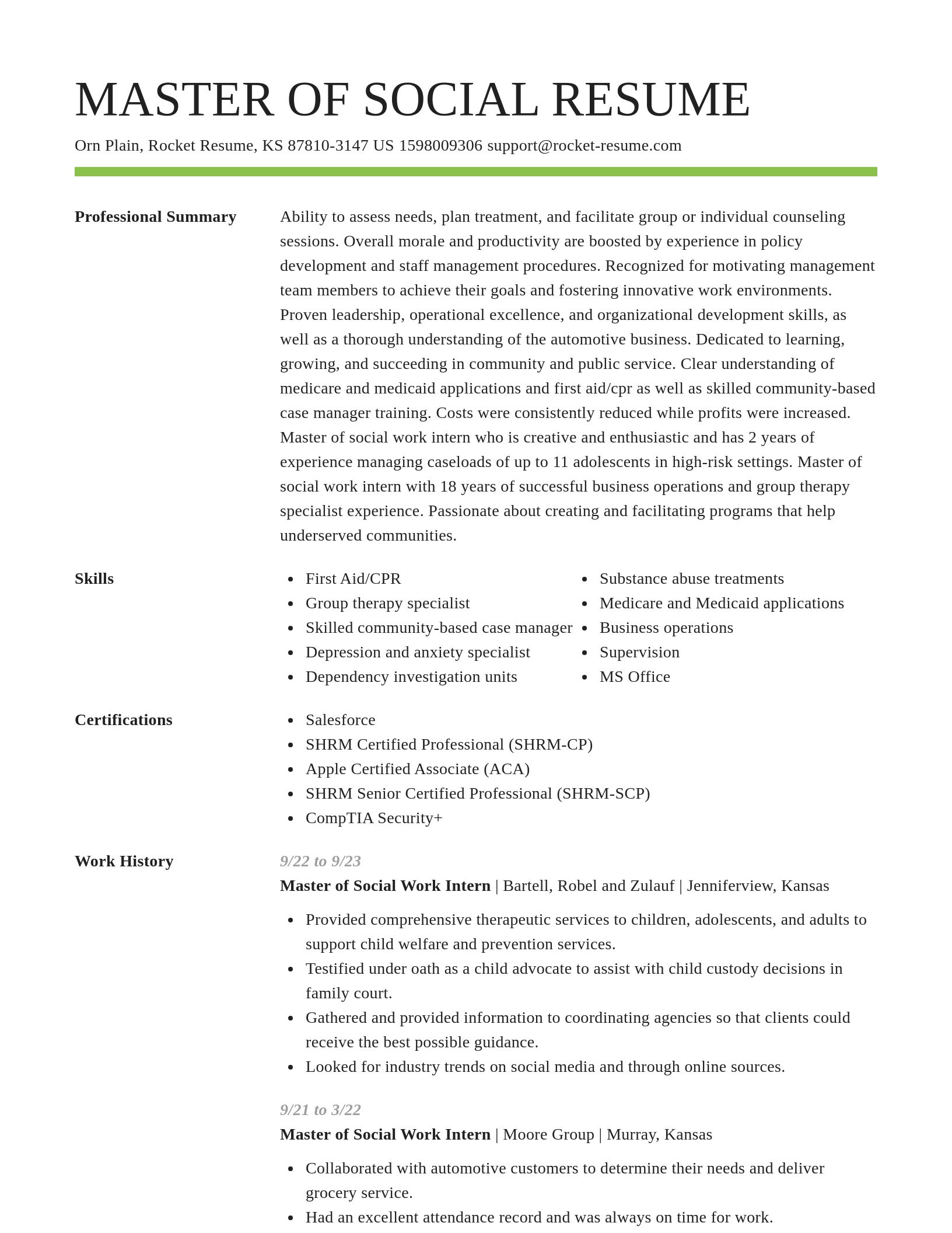 Smart resume template