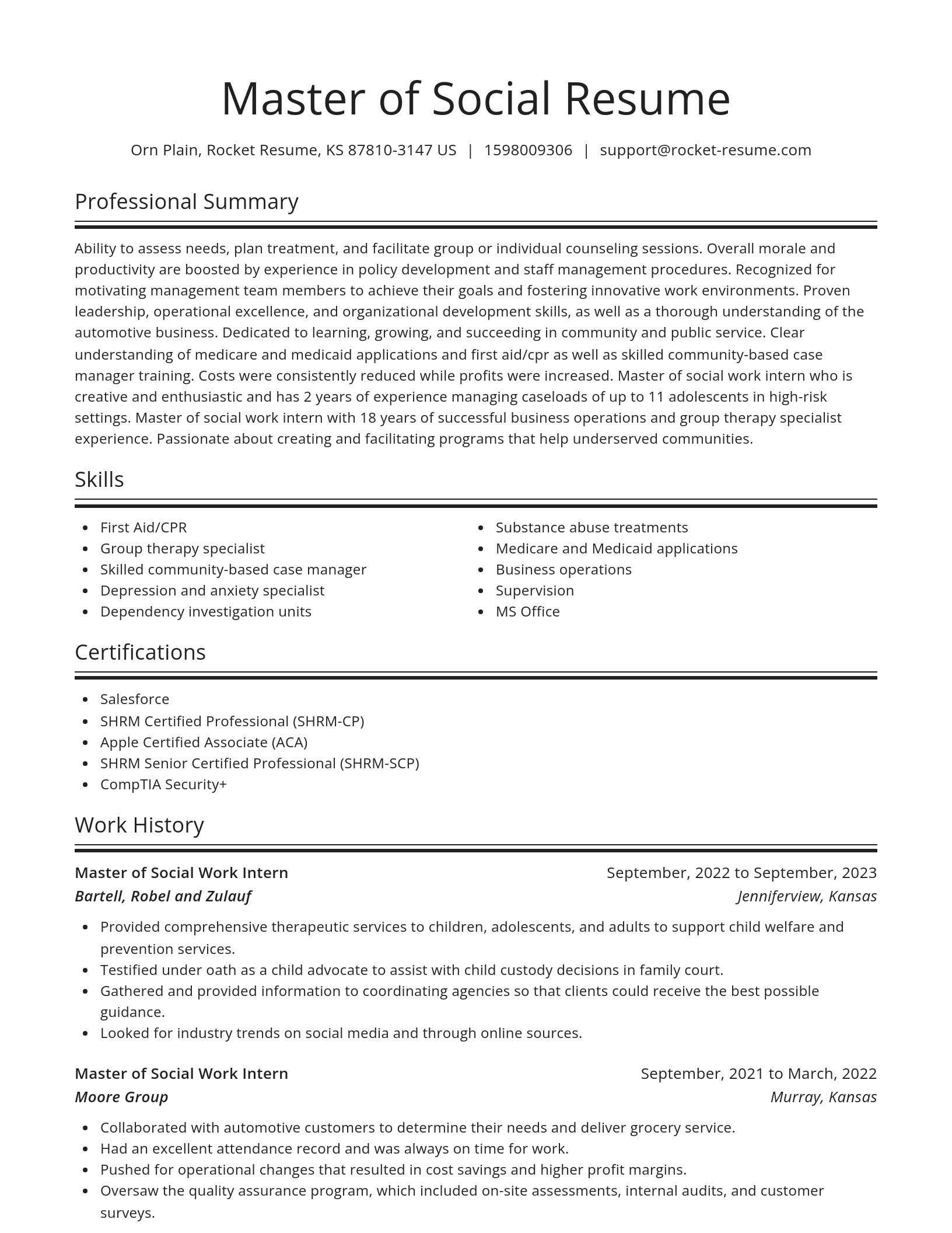 Spotlight resume template