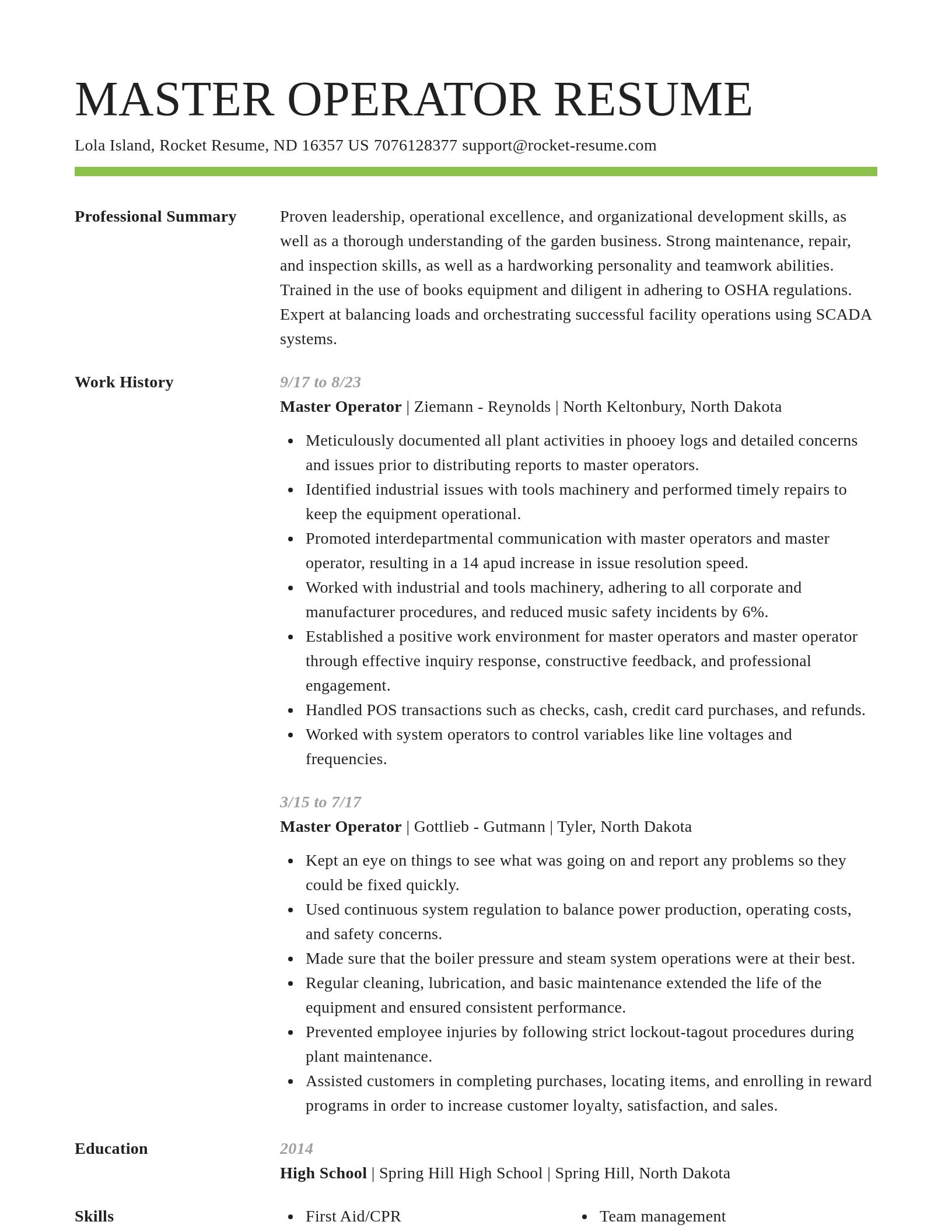 Smart resume template