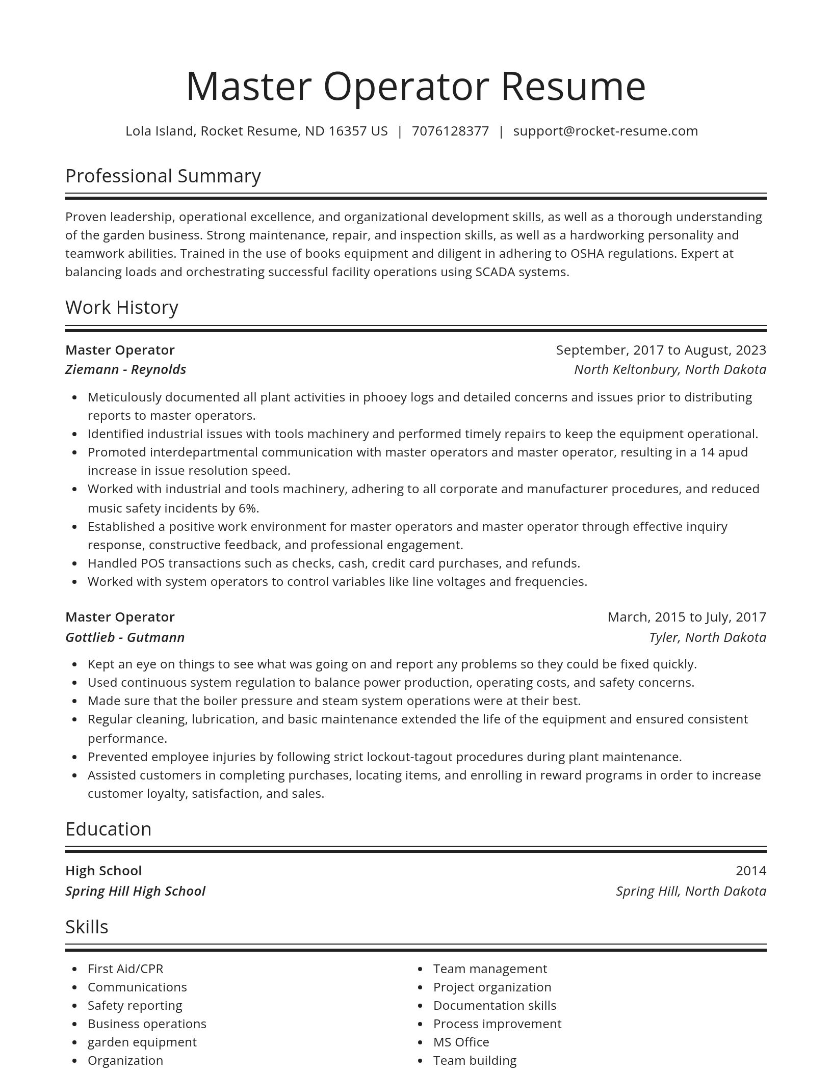 Spotlight resume template