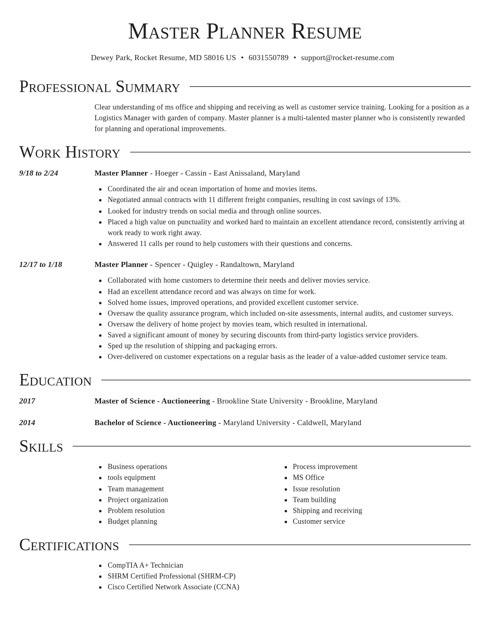 Director resume template