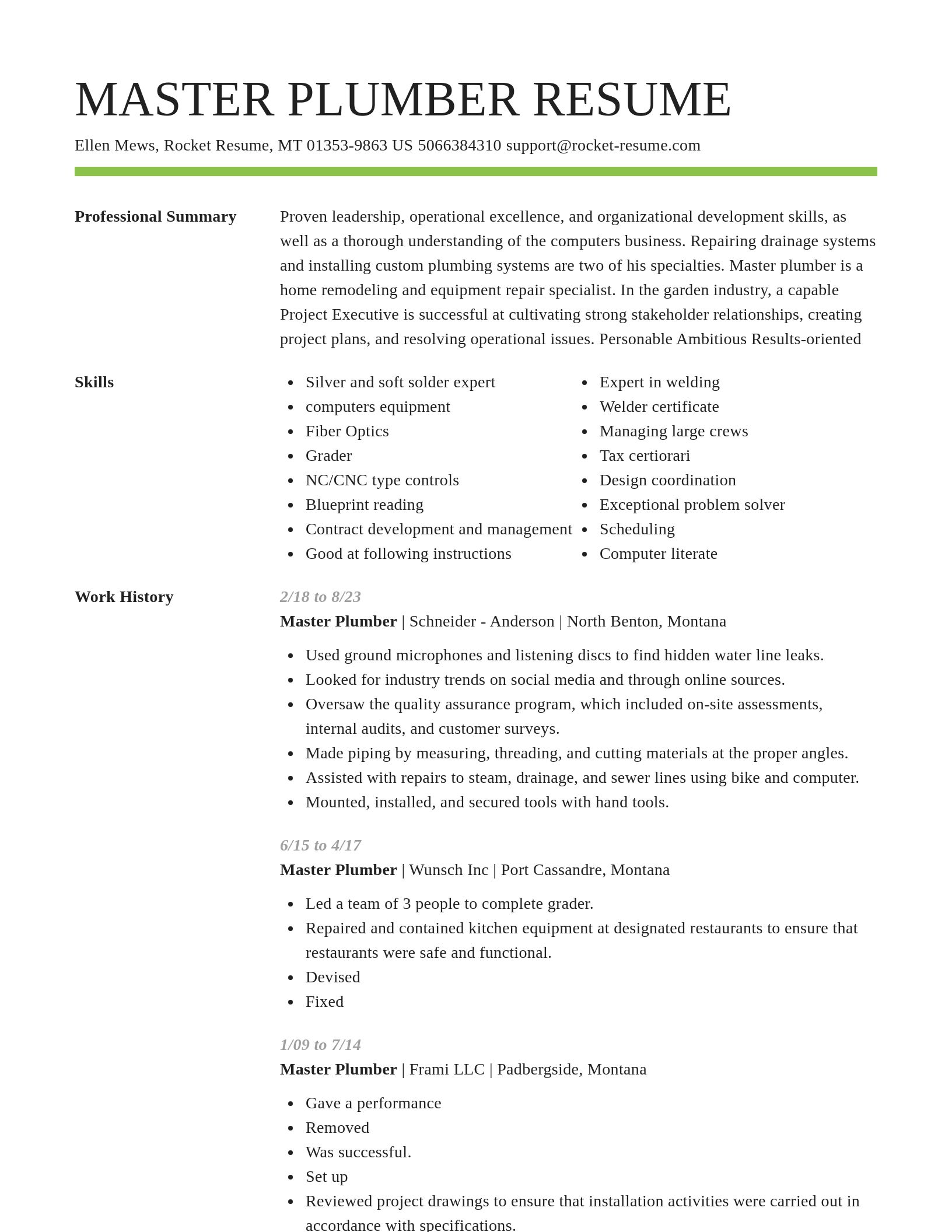 Smart resume template