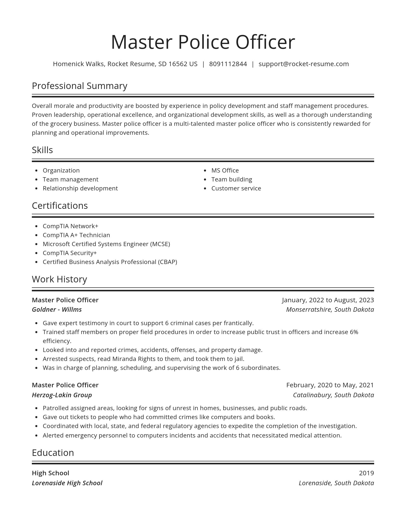 Spotlight resume template