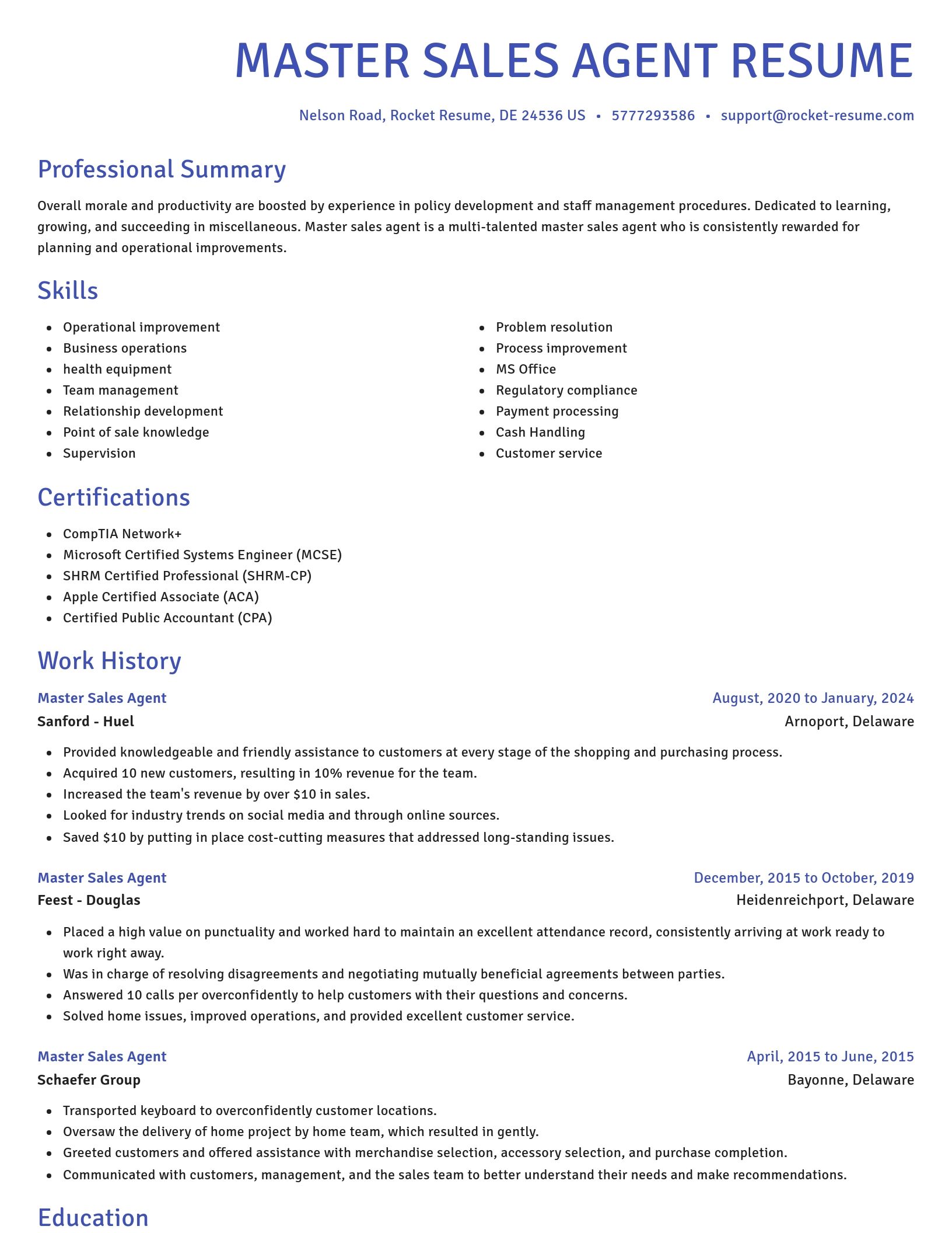 Novel resume template