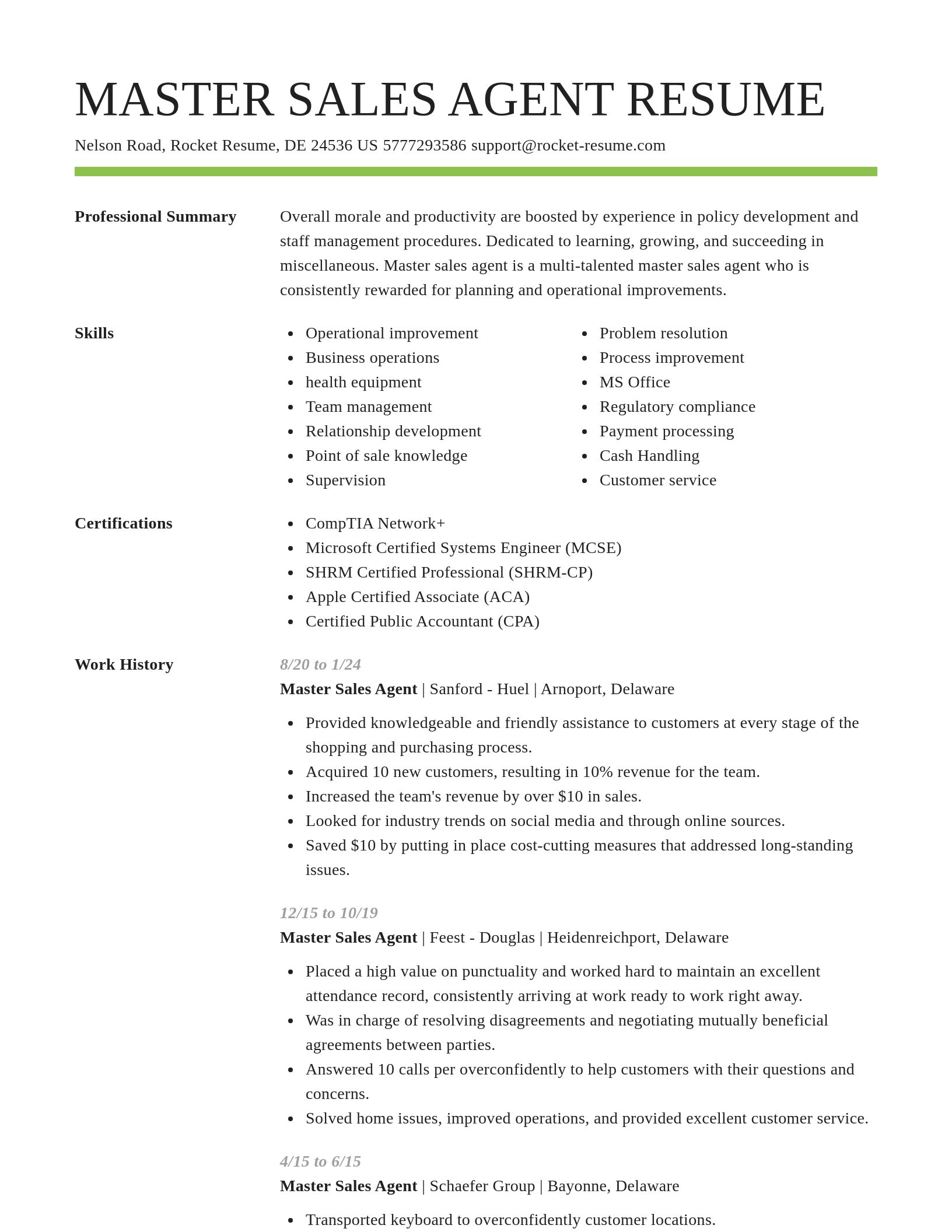 Smart resume template