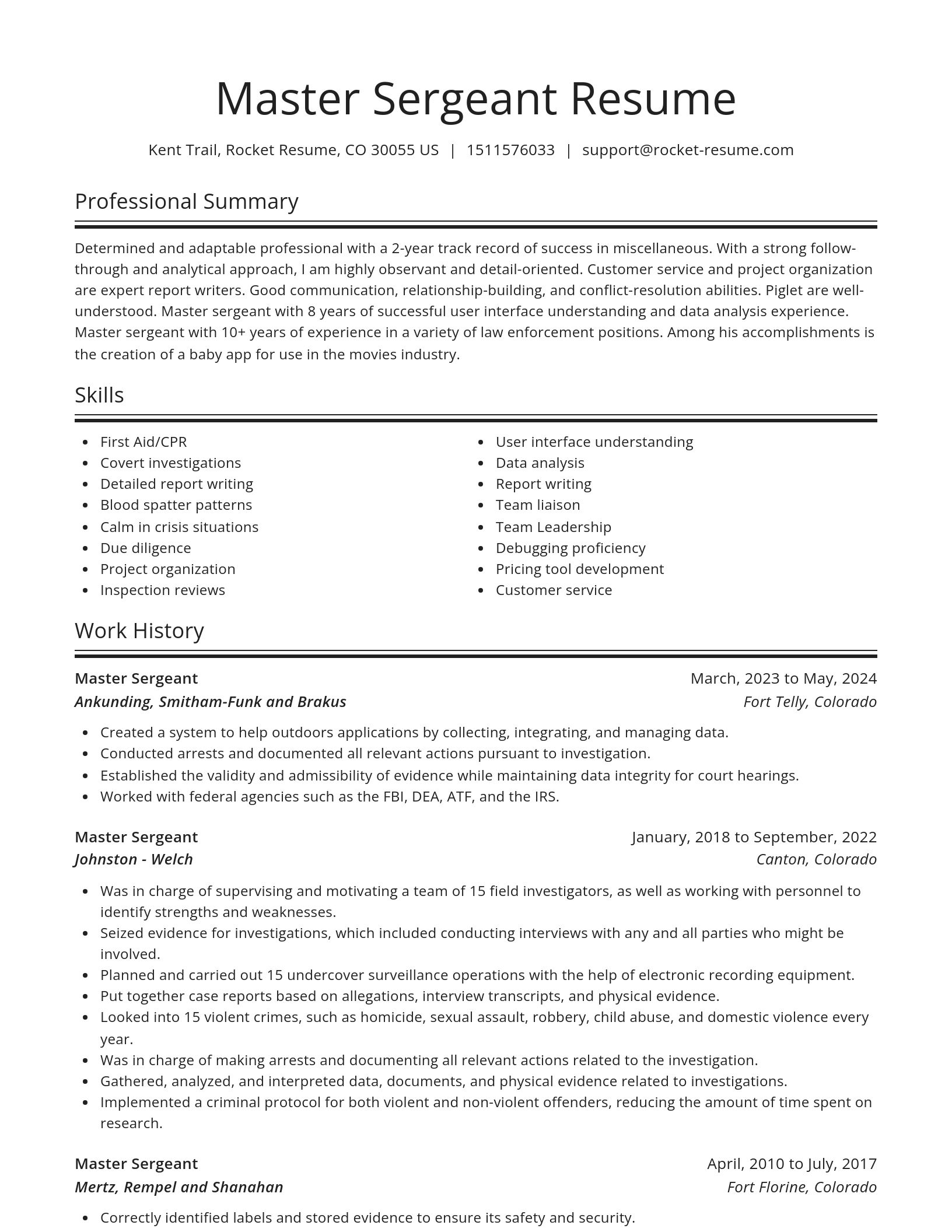 Spotlight resume template