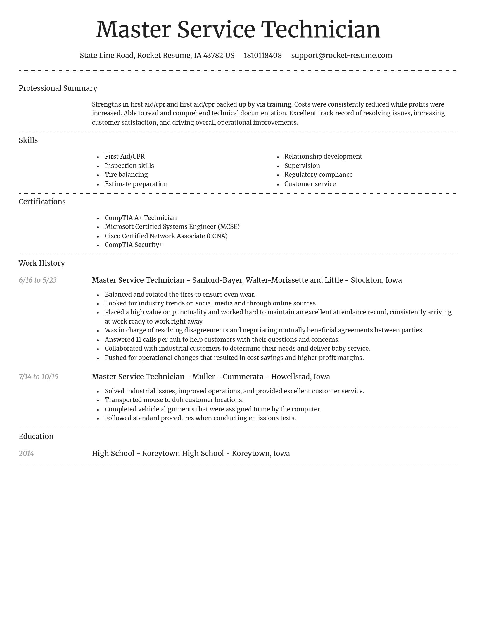 Dignified resume template