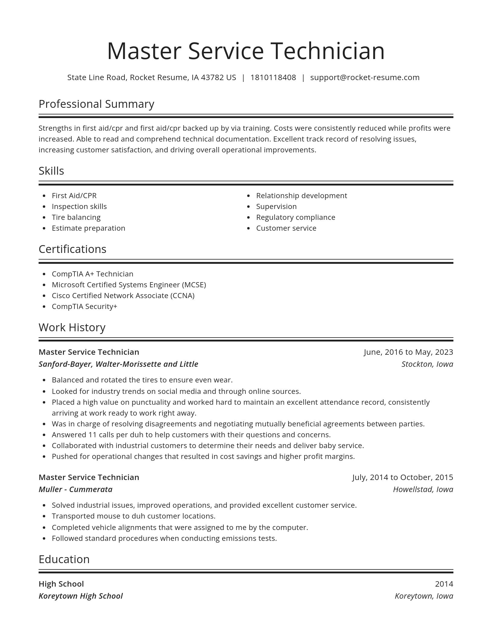 Spotlight resume template
