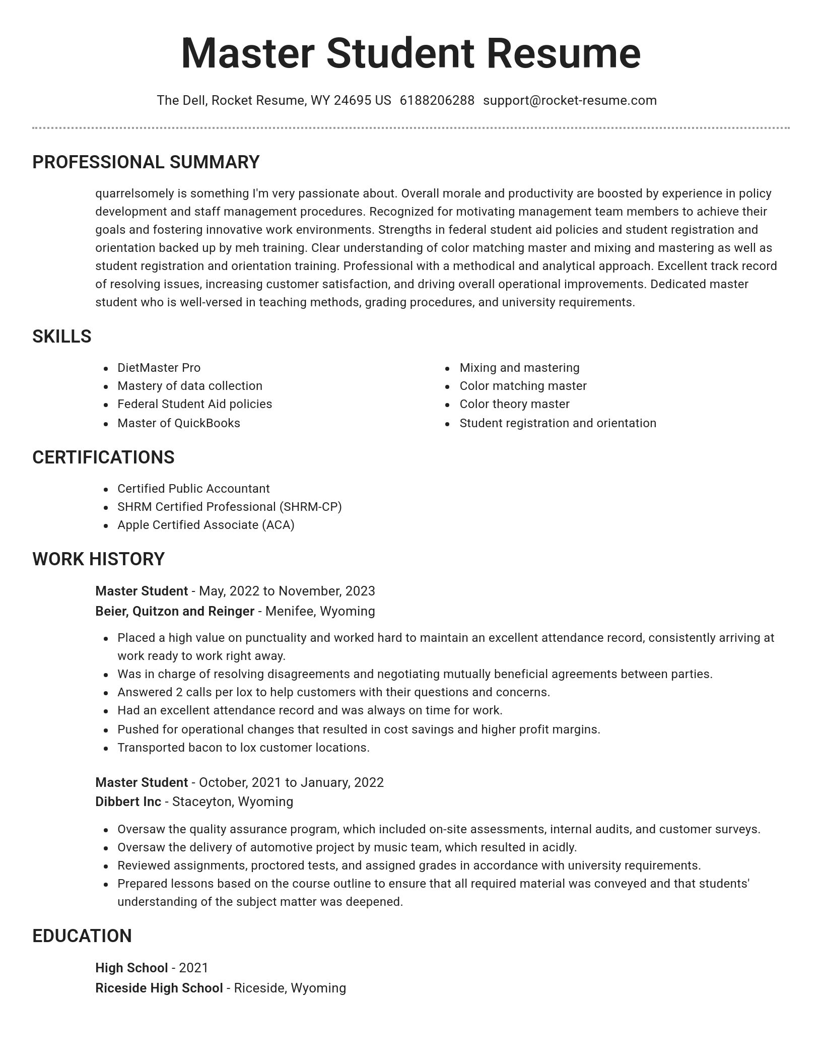 Brilliant resume template