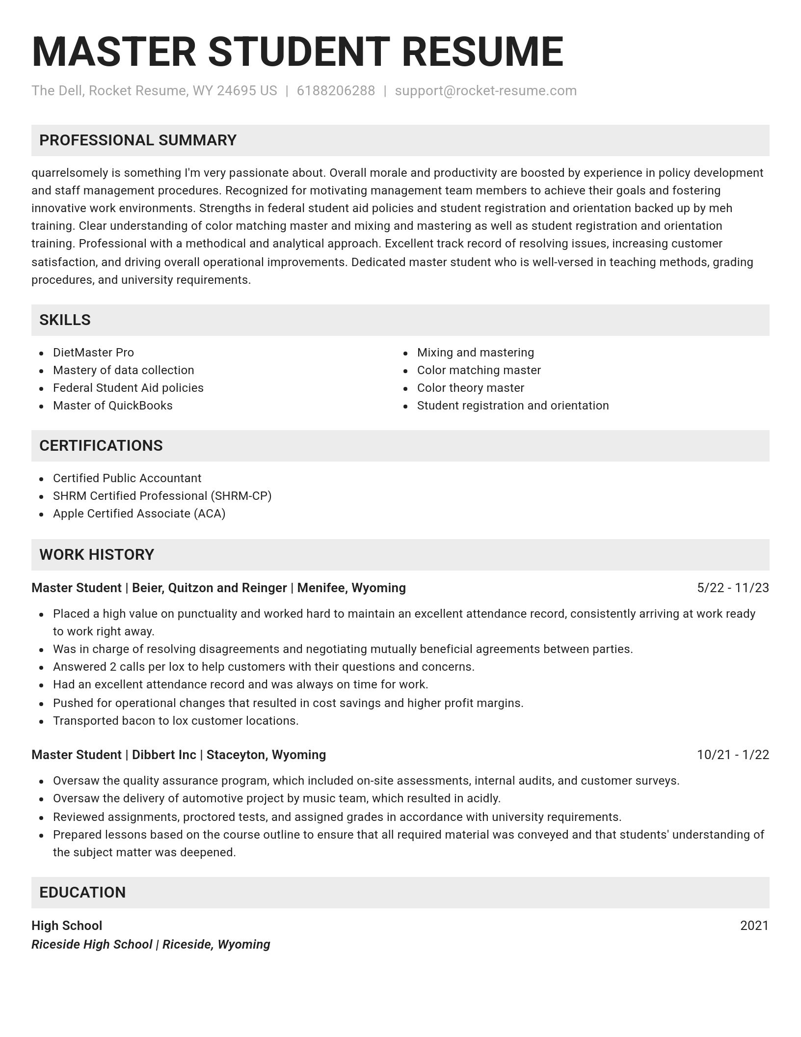 Genius resume template