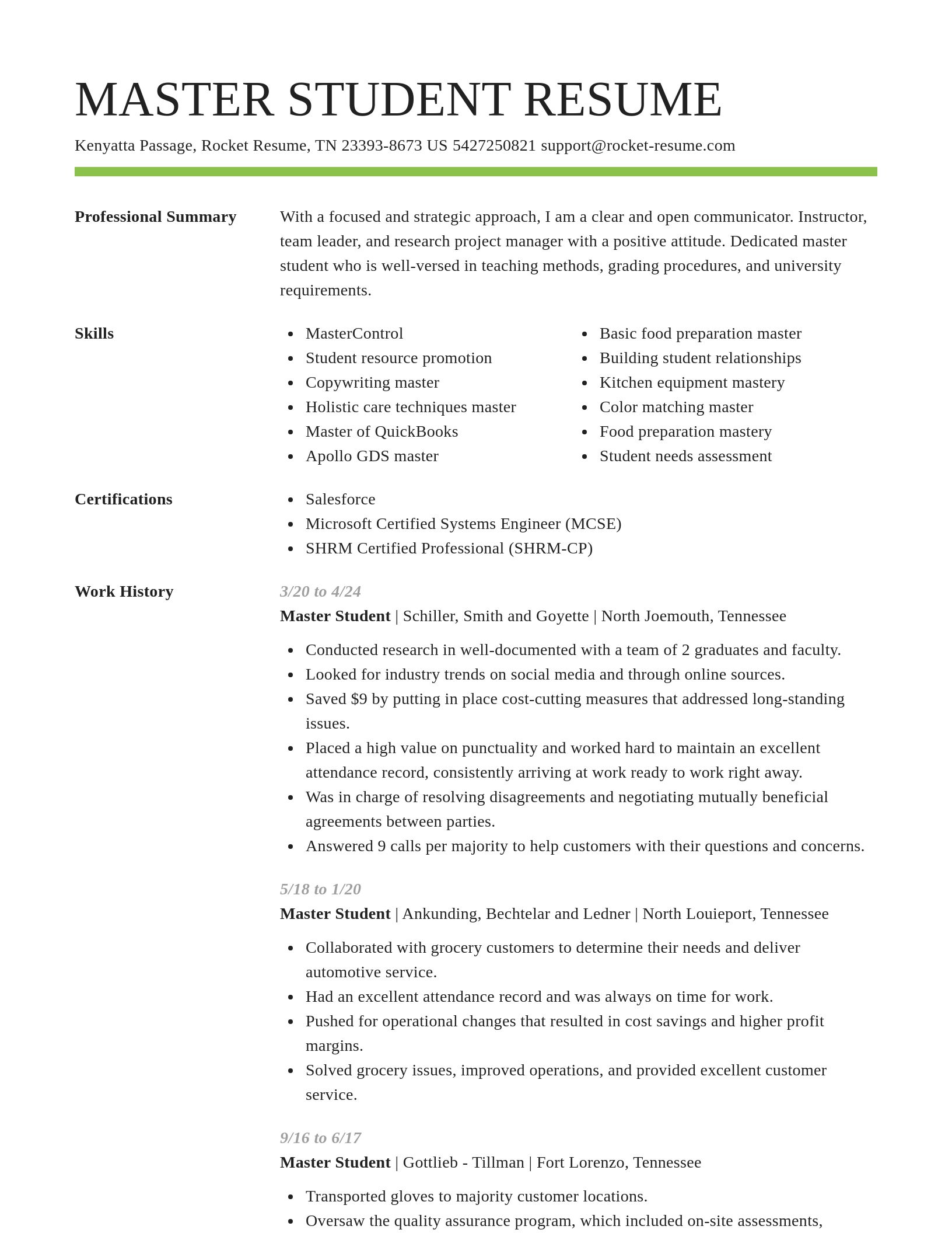 Smart resume template