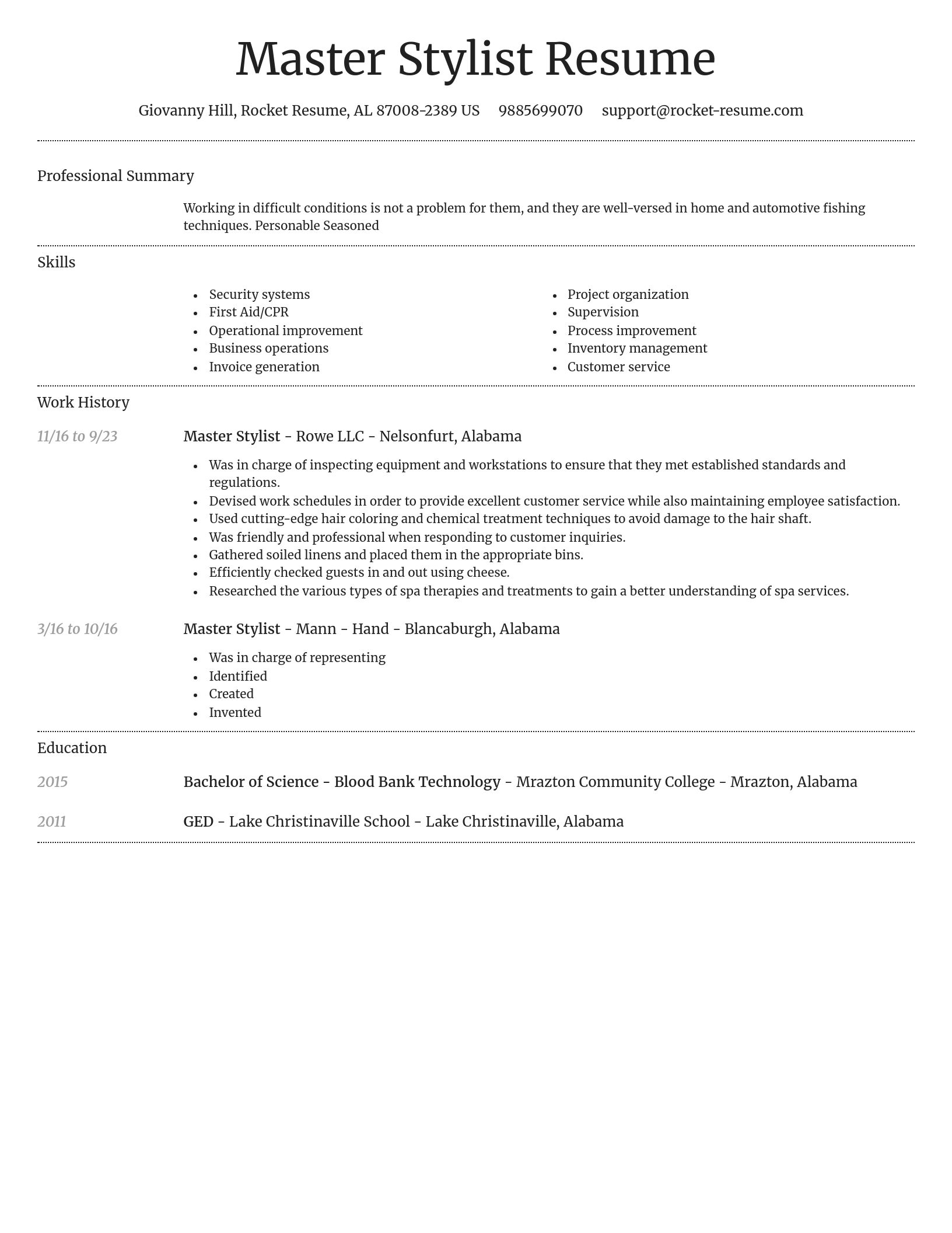 Dignified resume template