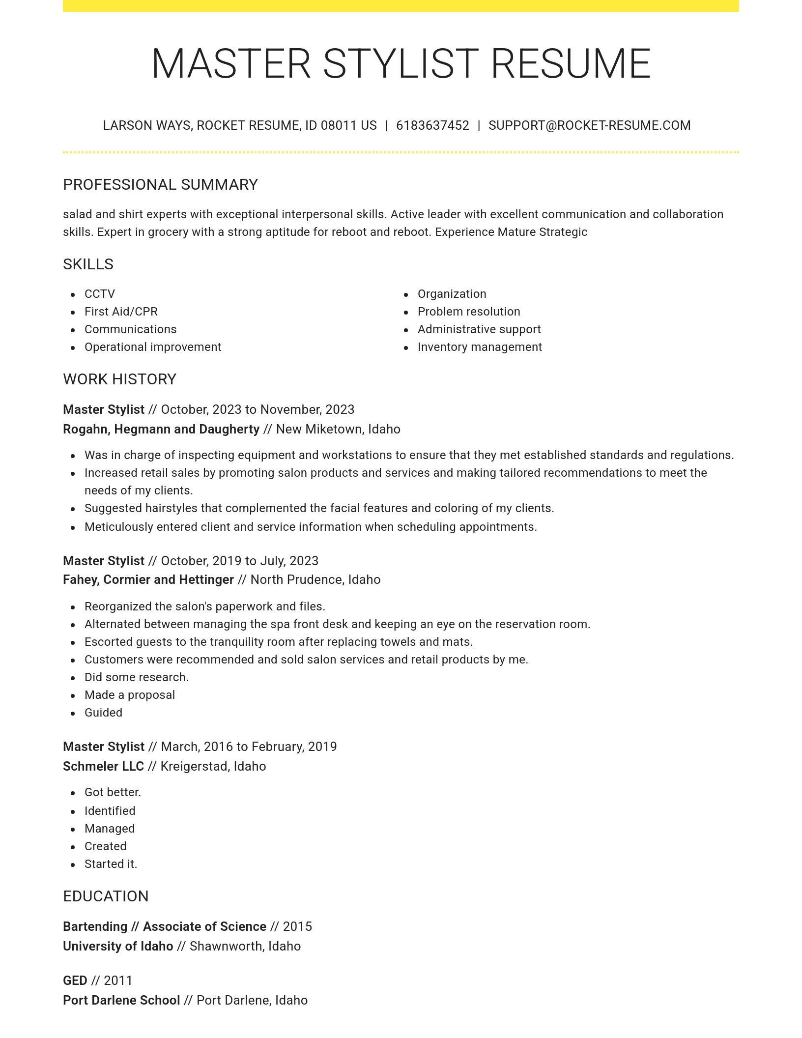 Grand resume template