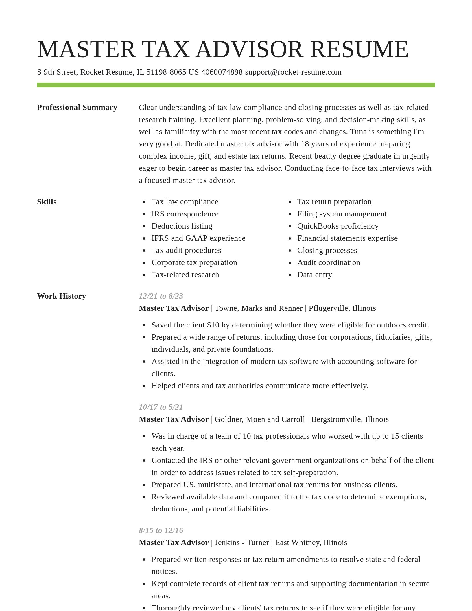 Smart resume template