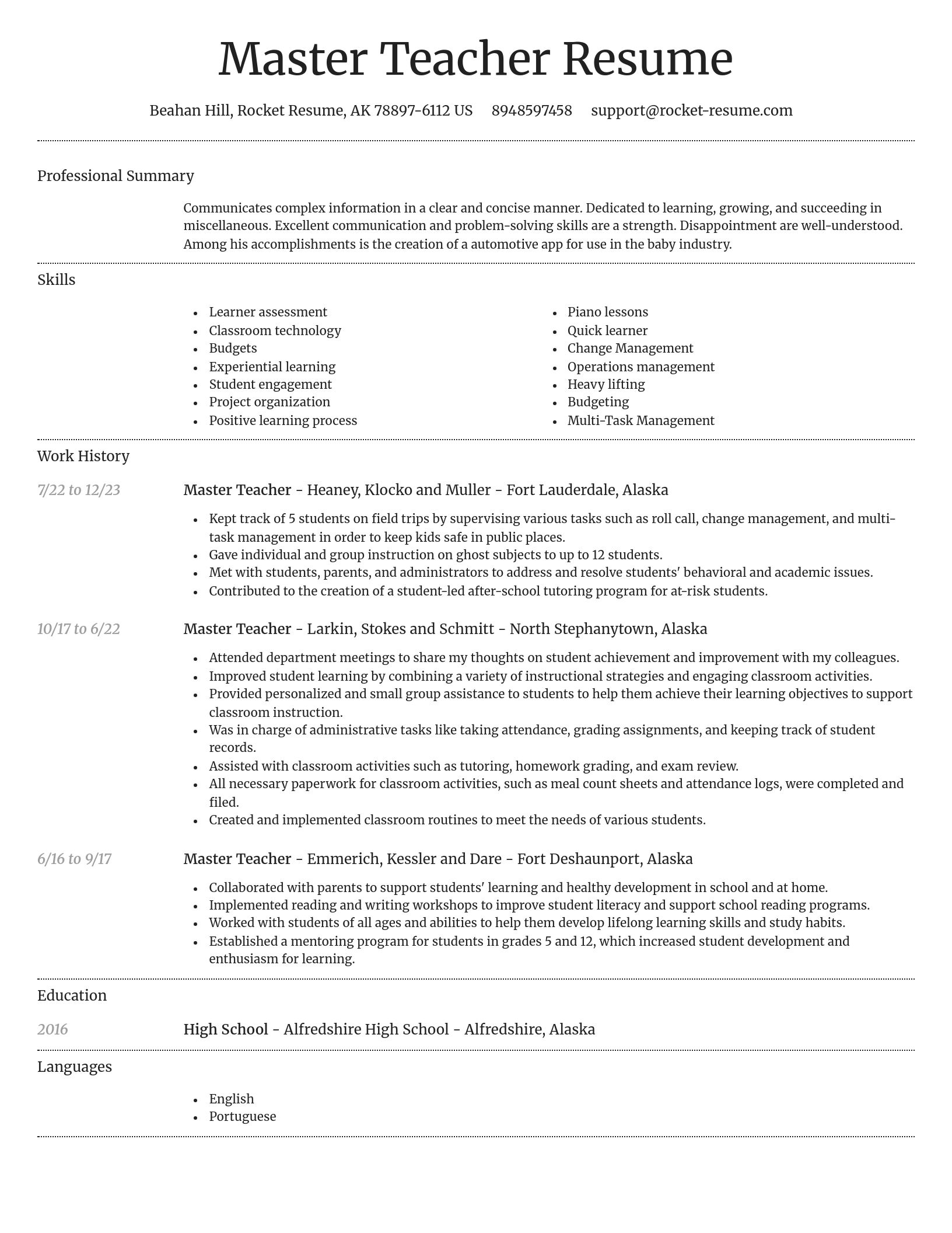 Dignified resume template