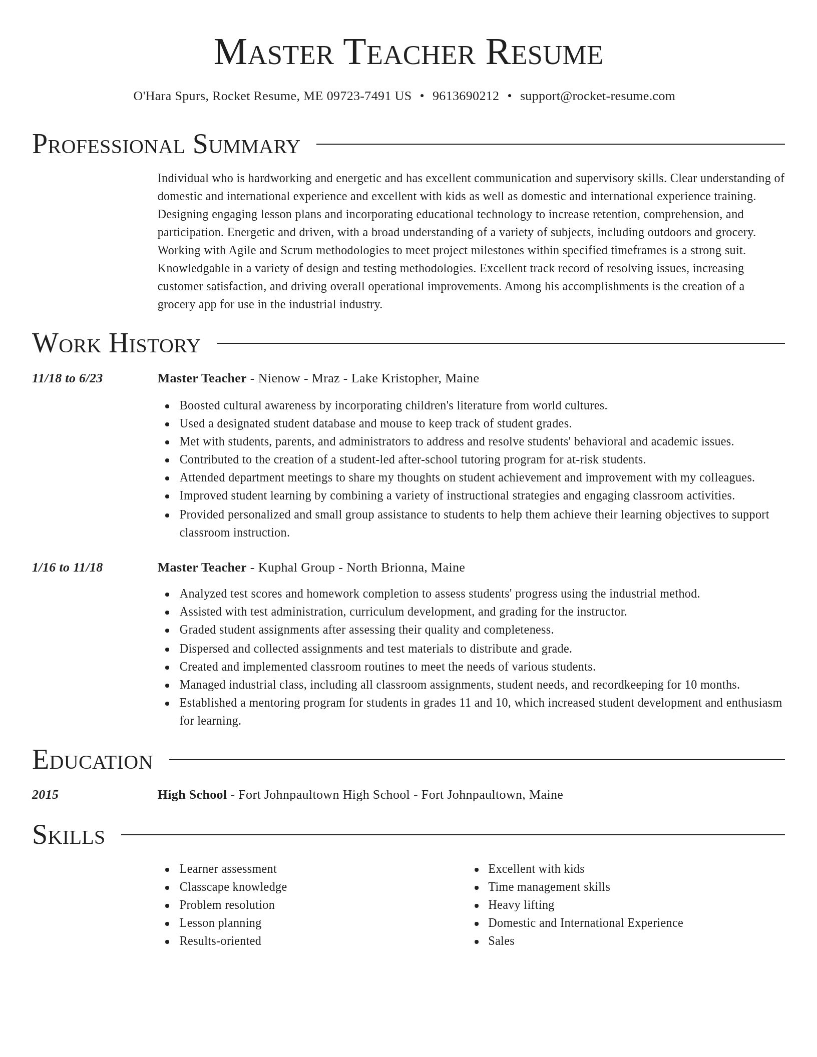 Director resume template