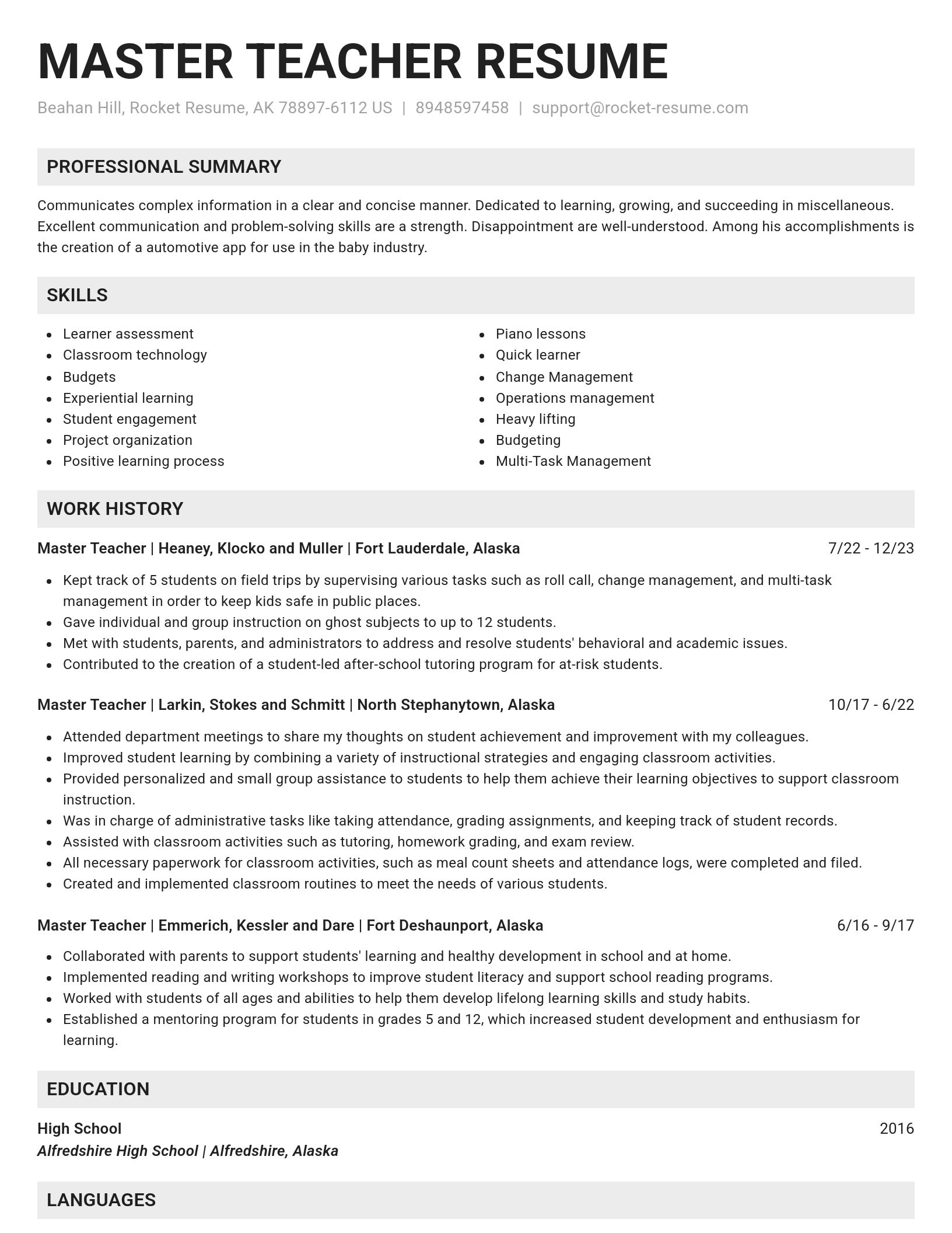 Genius resume template