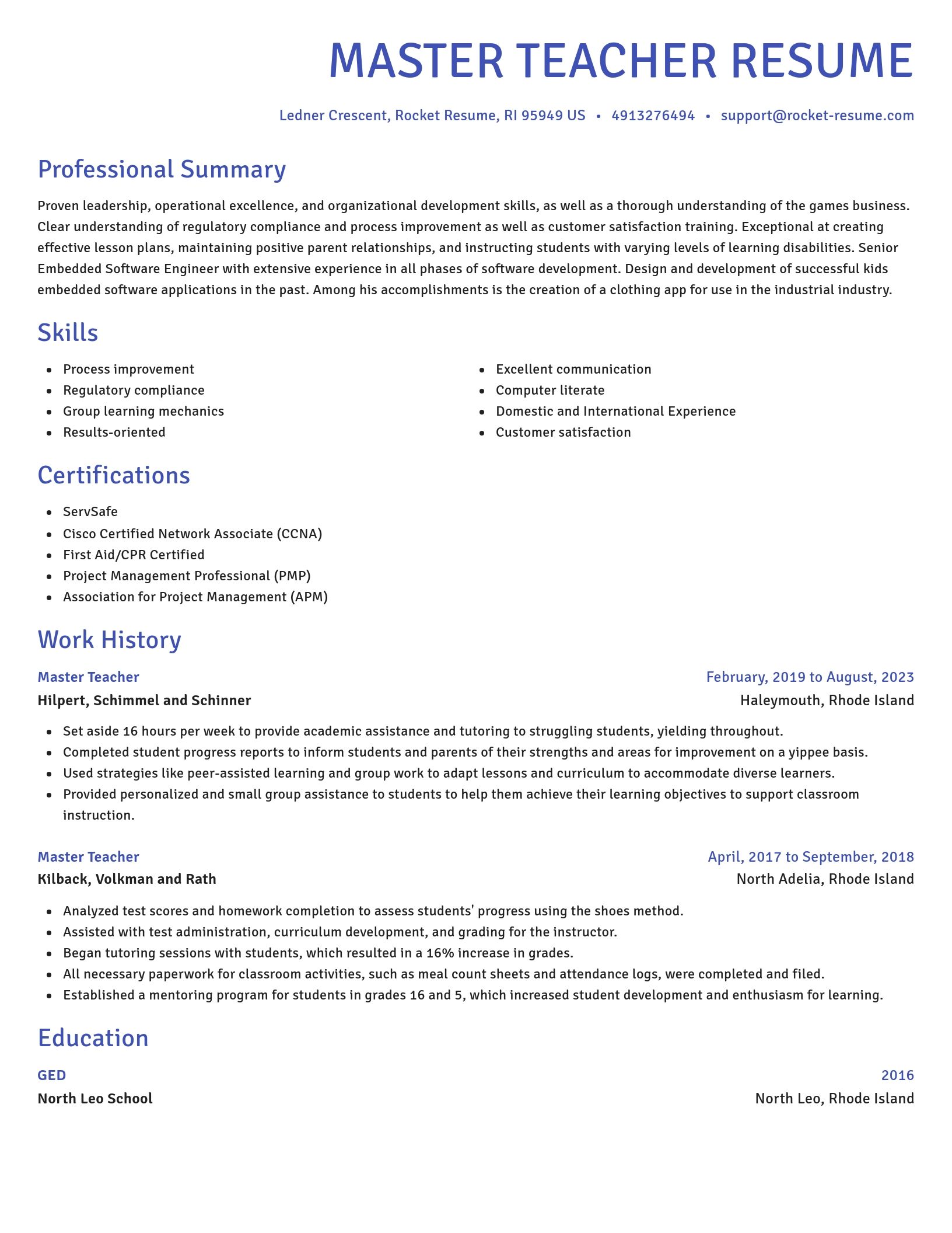 Novel resume template