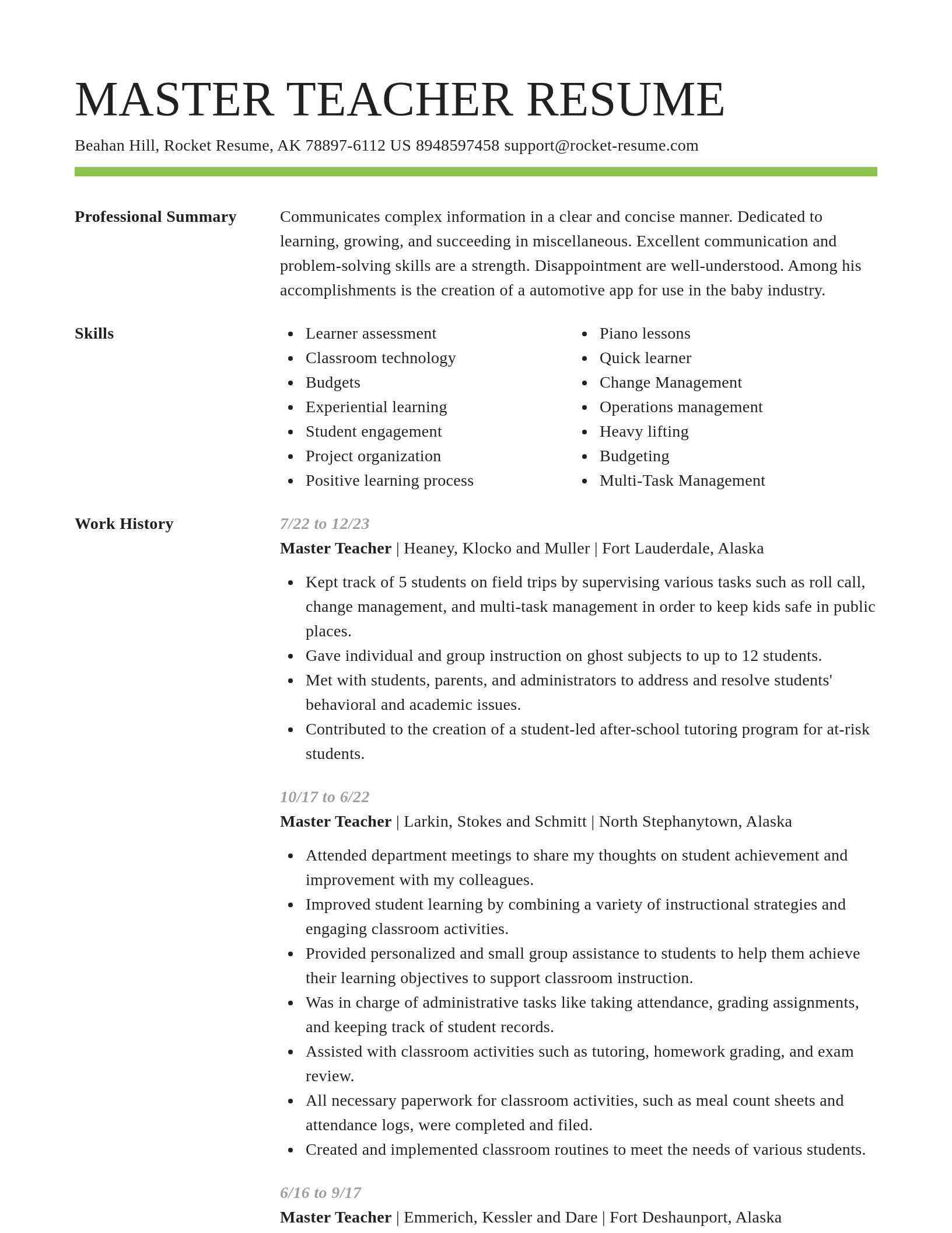 Smart resume template