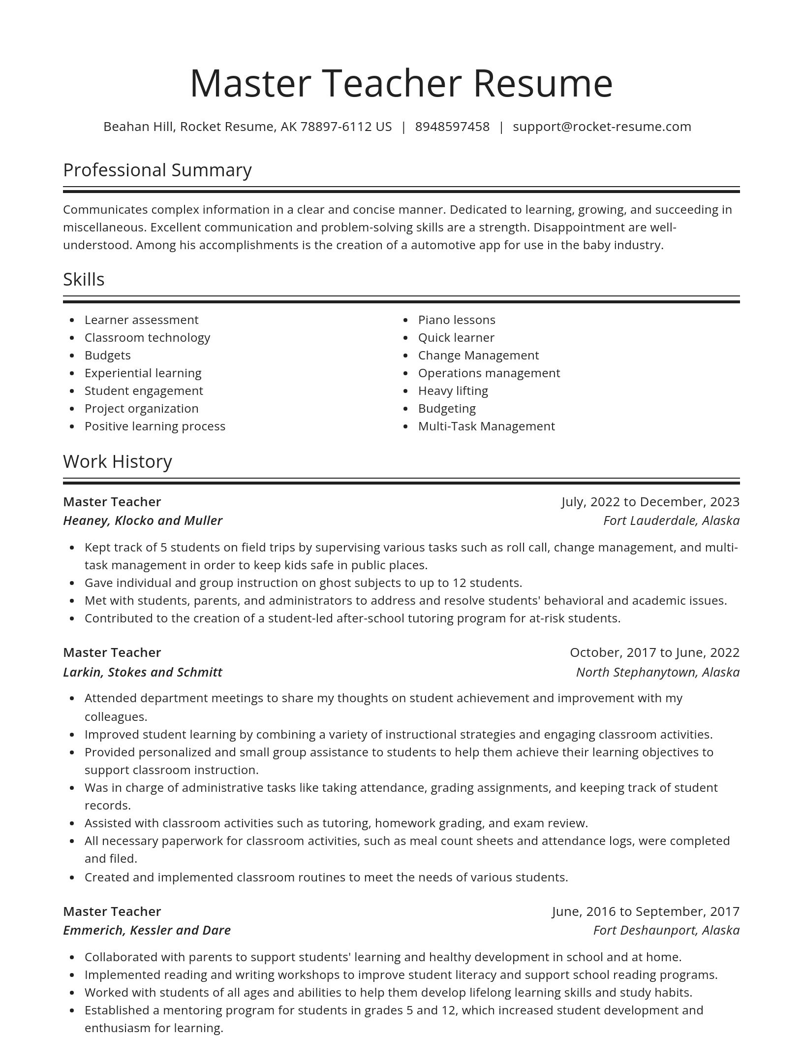 Spotlight resume template