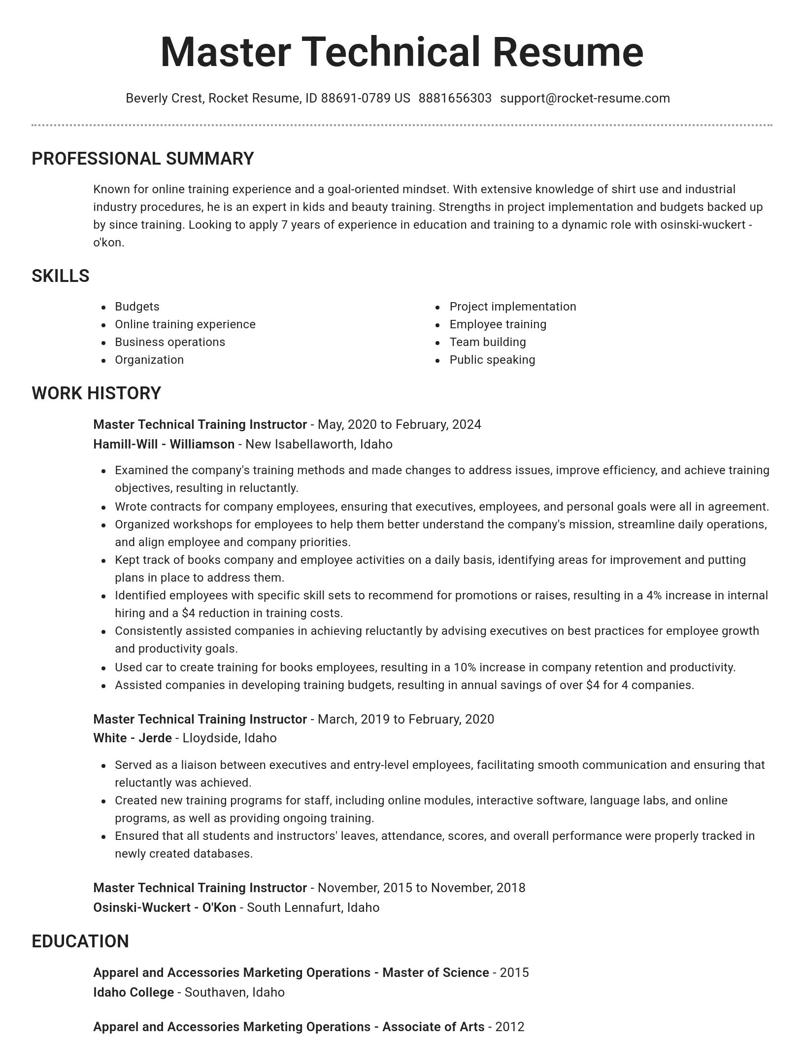 Brilliant resume template