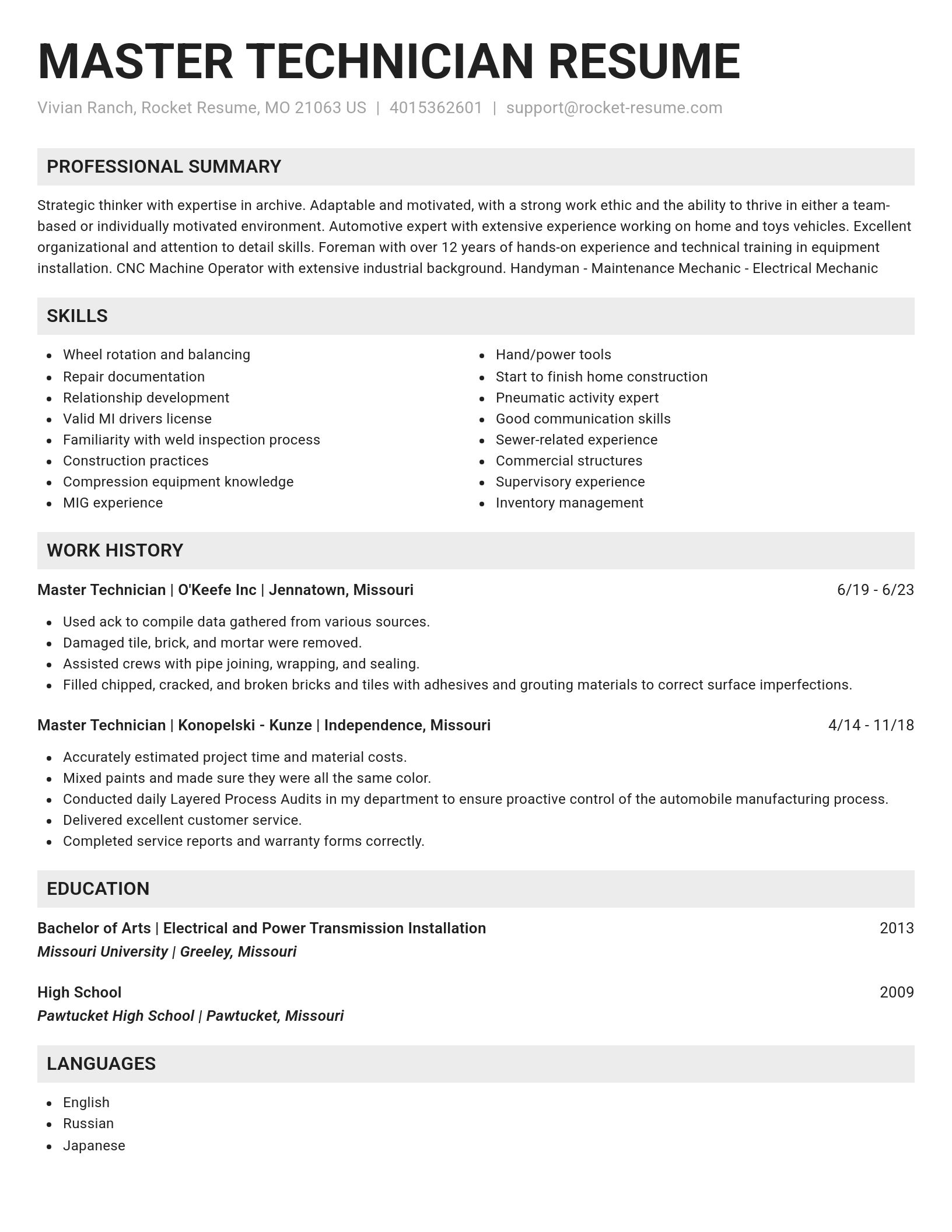 Genius resume template