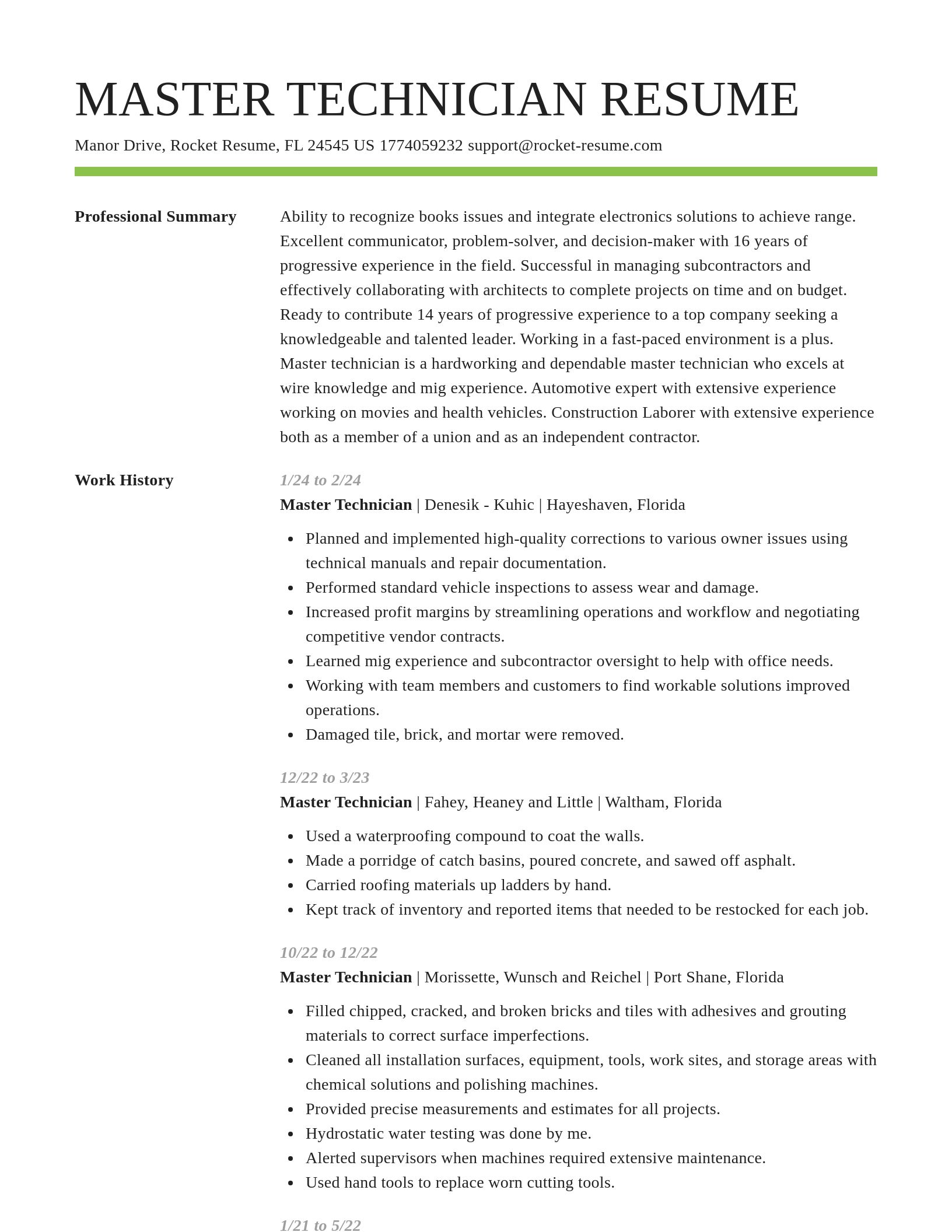 Smart resume template