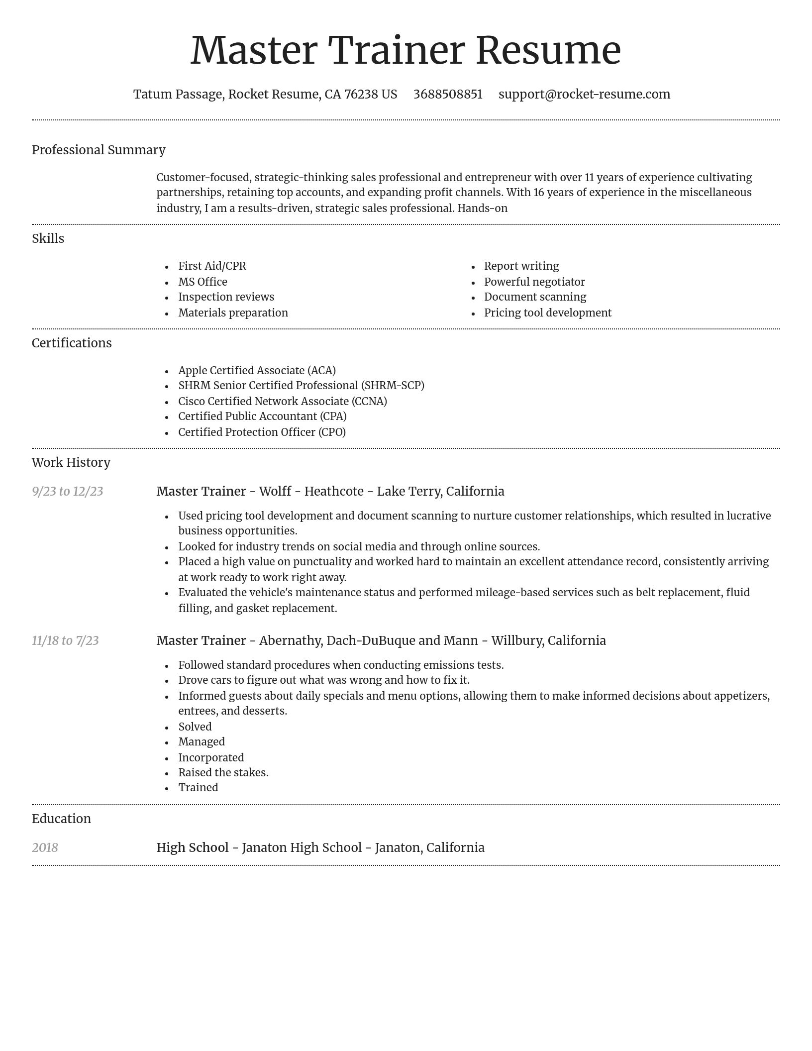 Dignified resume template